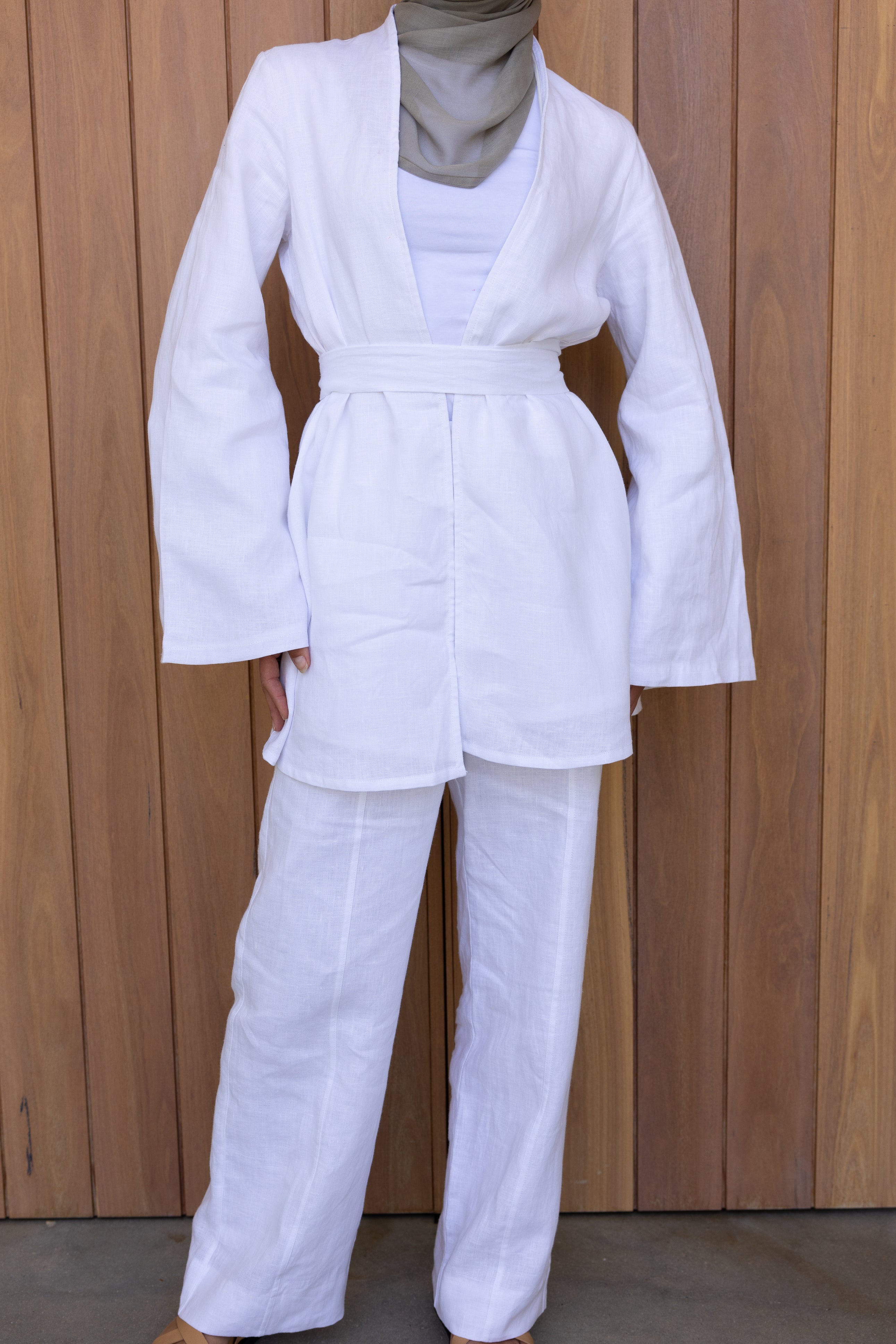 Nadira Linen Pants - White