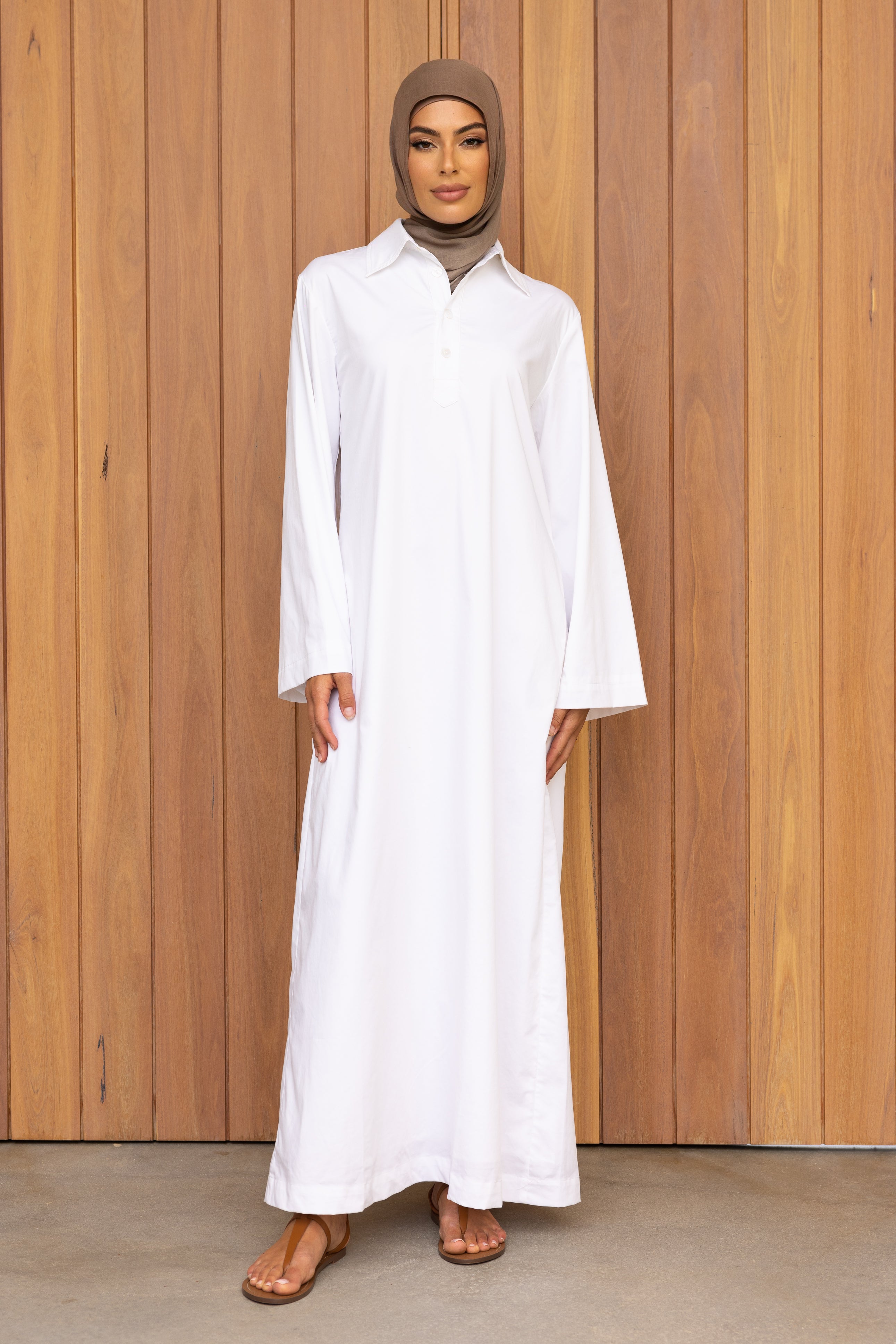 Nadira Shirt Kaftan - White