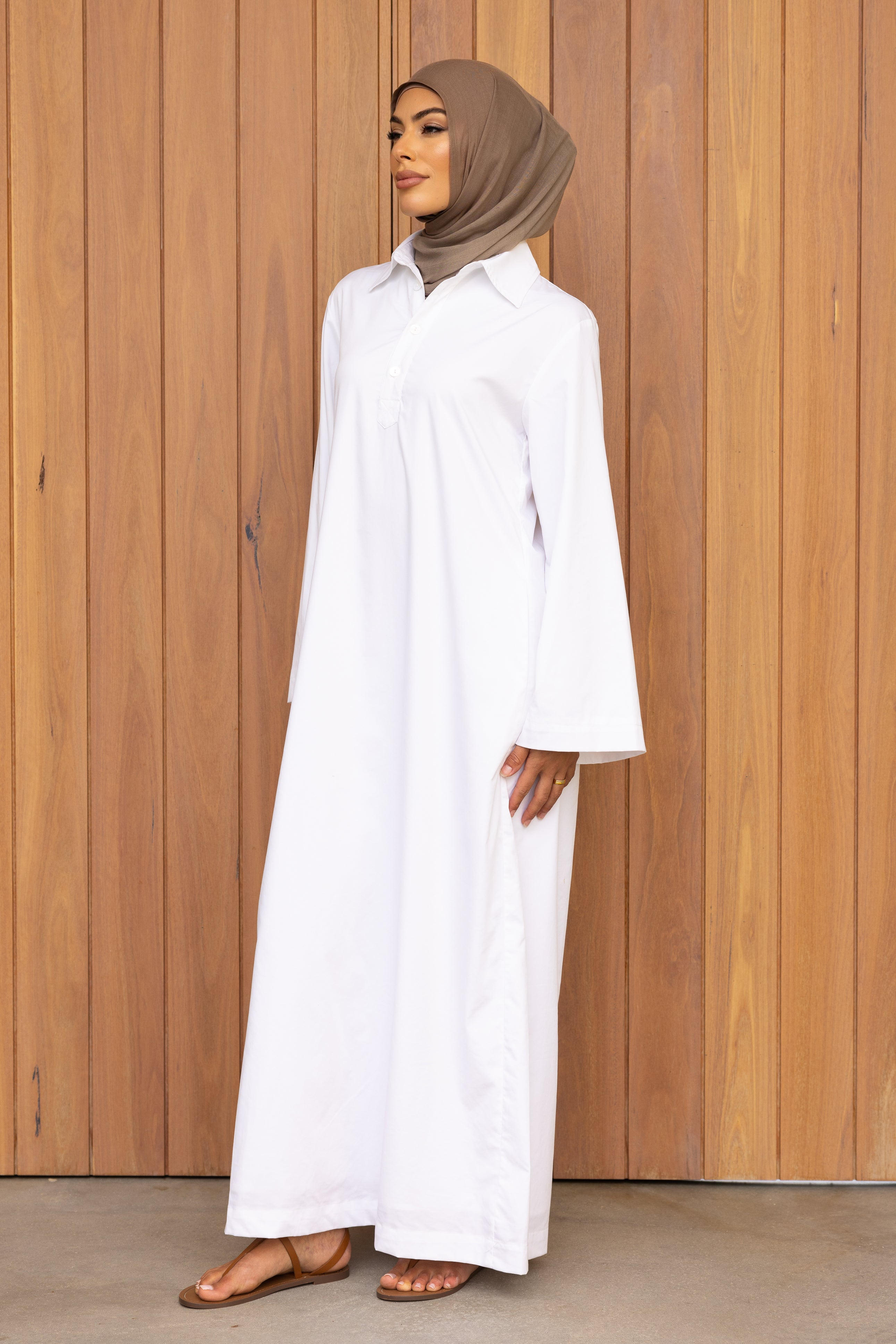 Nadira Shirt Kaftan - White