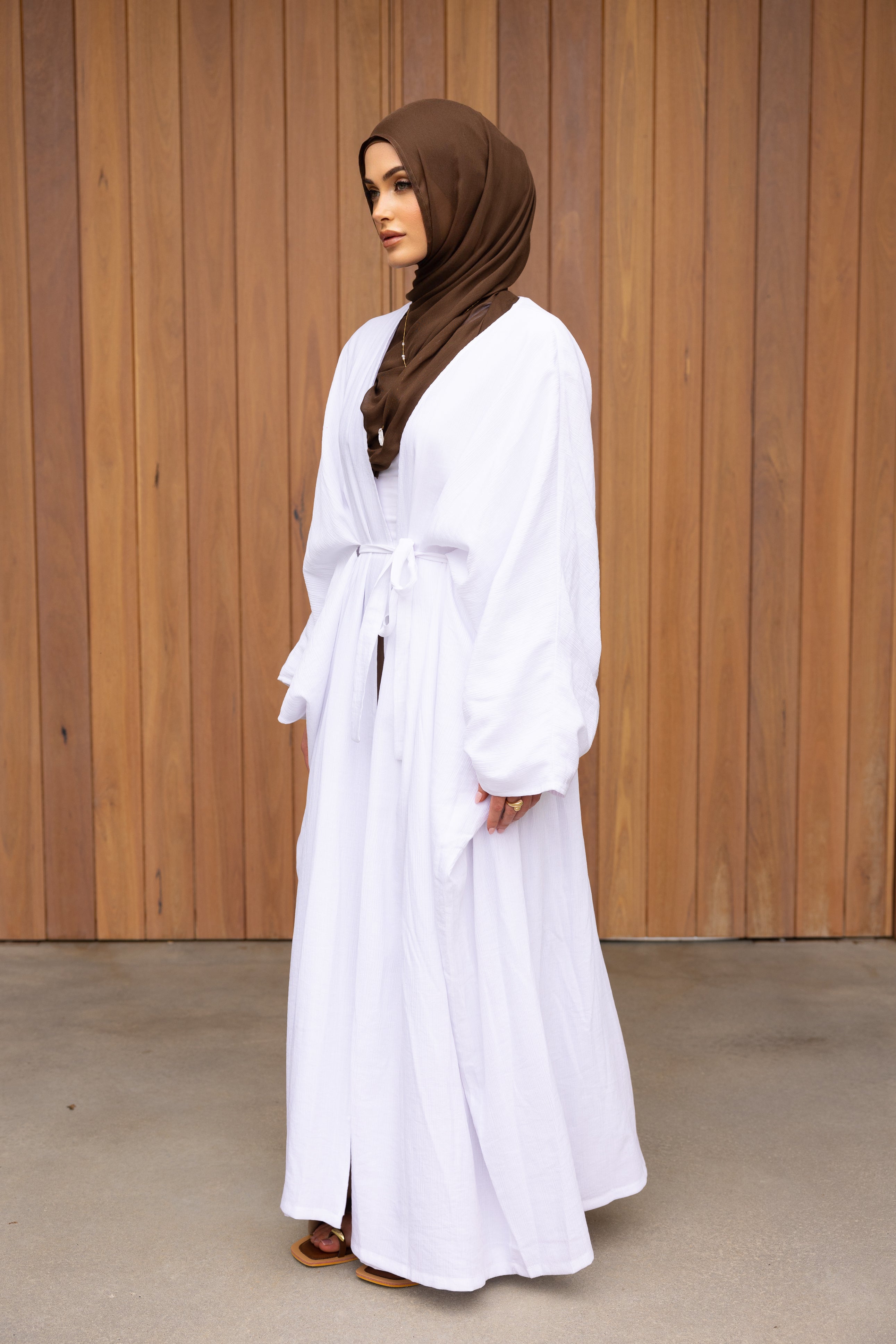 Nadira Batwing Kimono - White