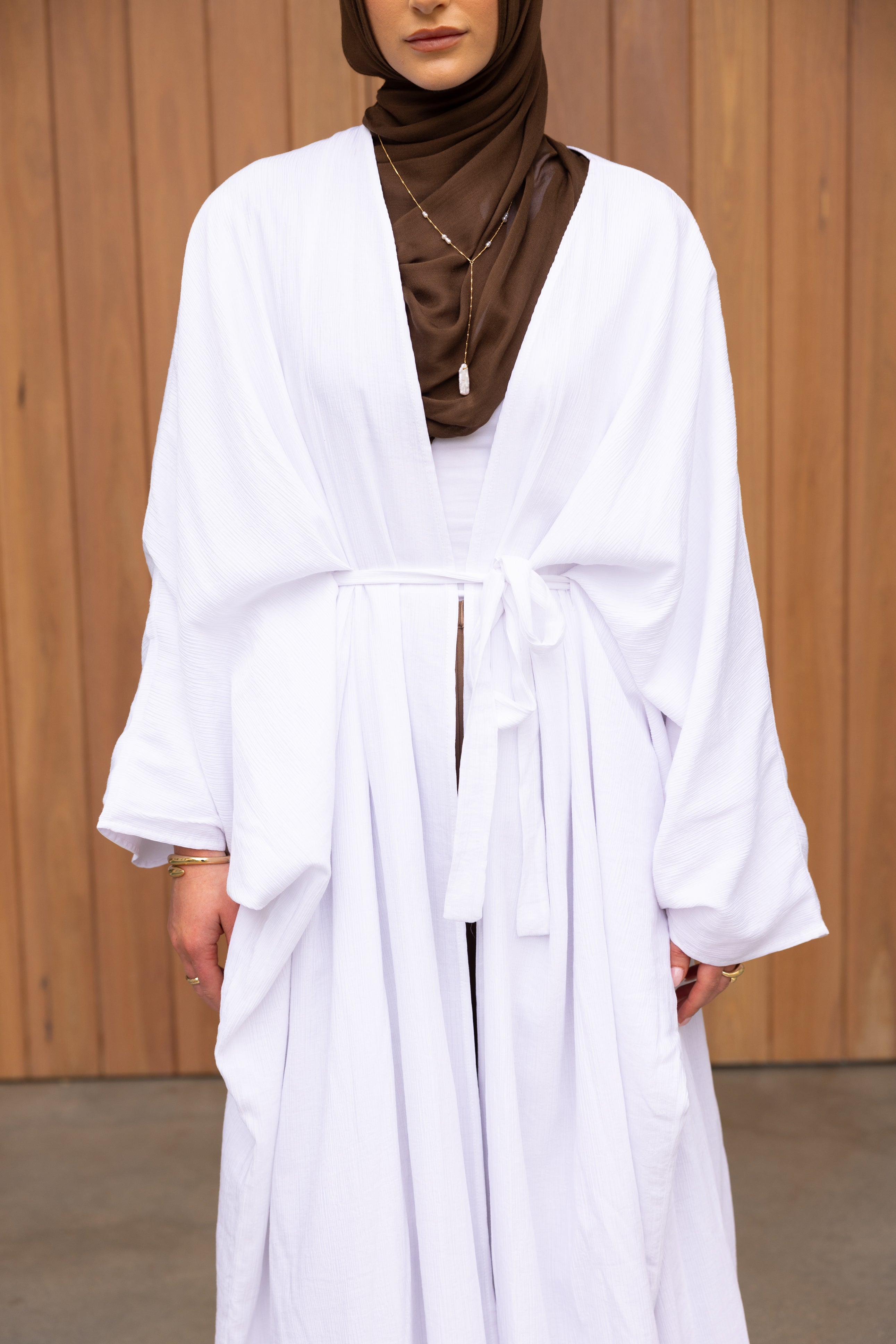 Nadira Batwing Kimono - White