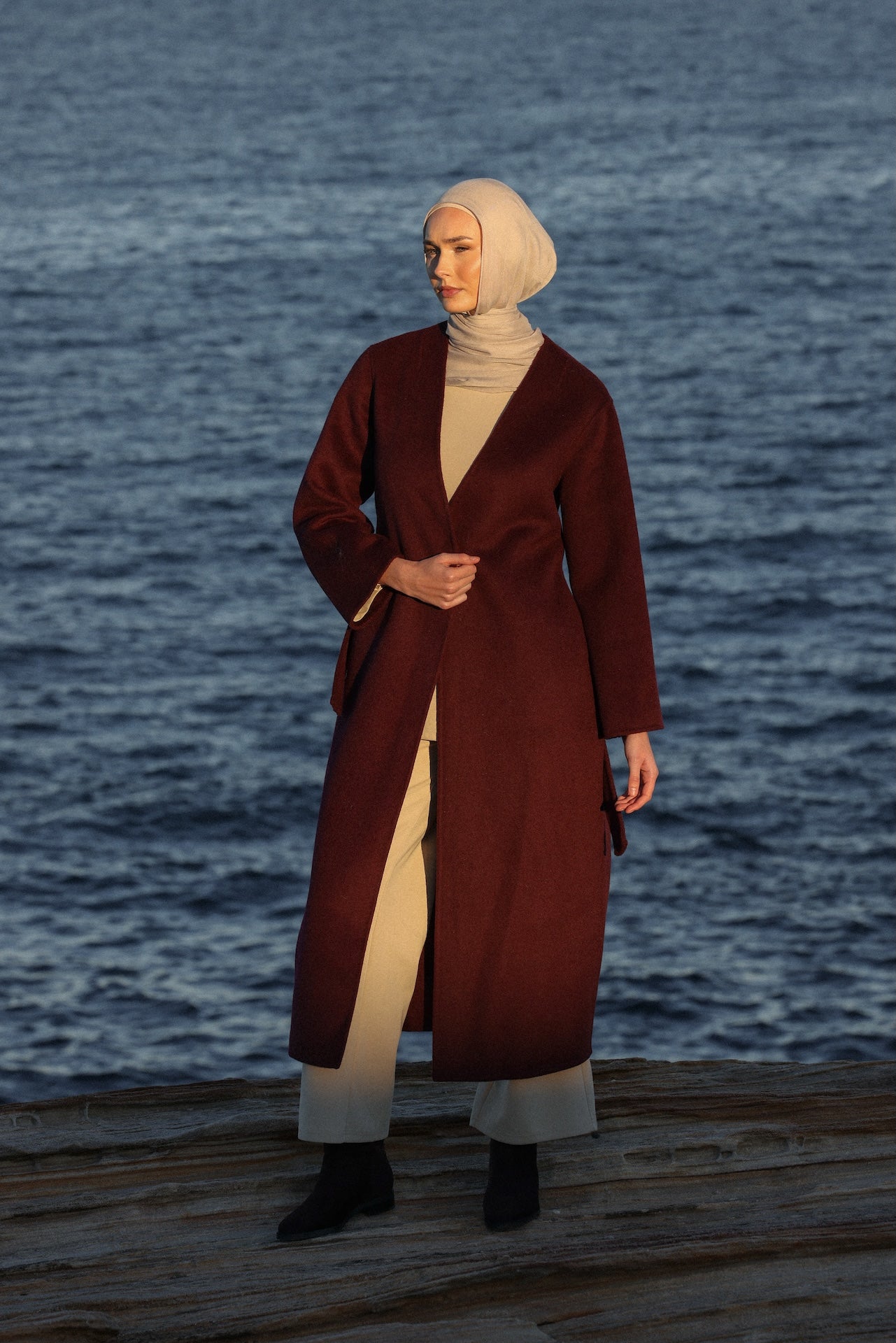 Tara Longline Coat - Mulberry