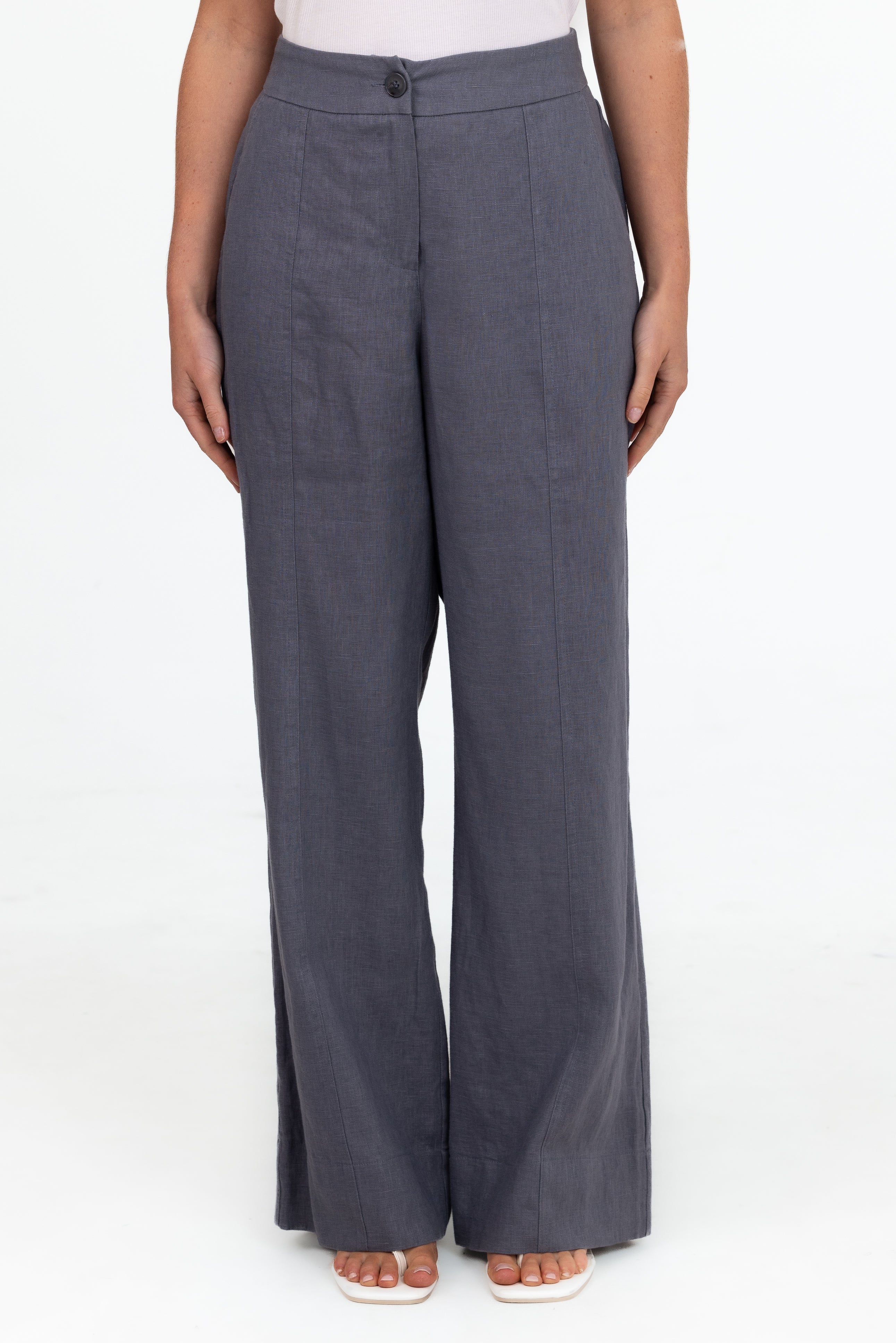 Anaya Wide Leg Pants - Slate