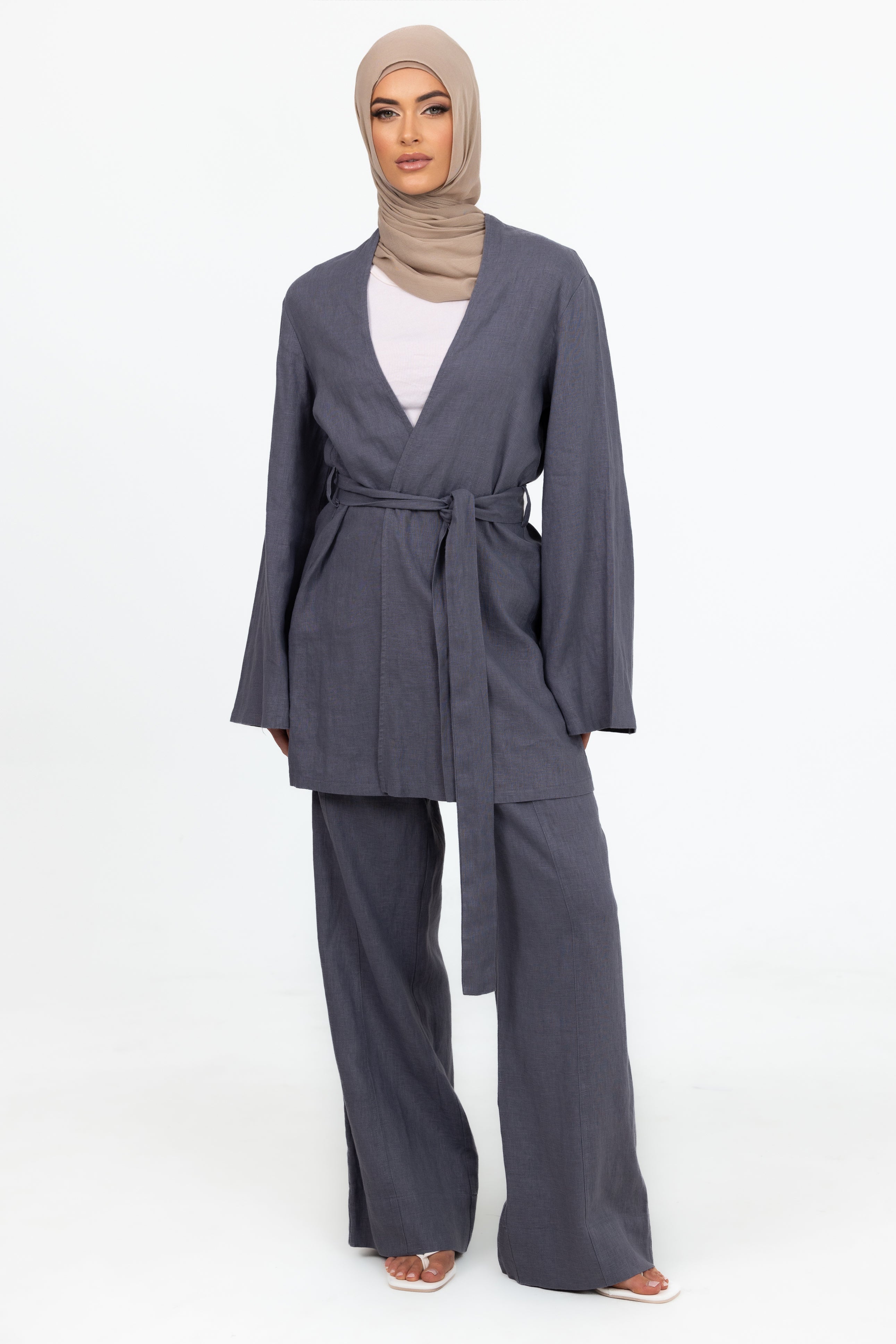 Anaya Wide Leg Pants - Slate