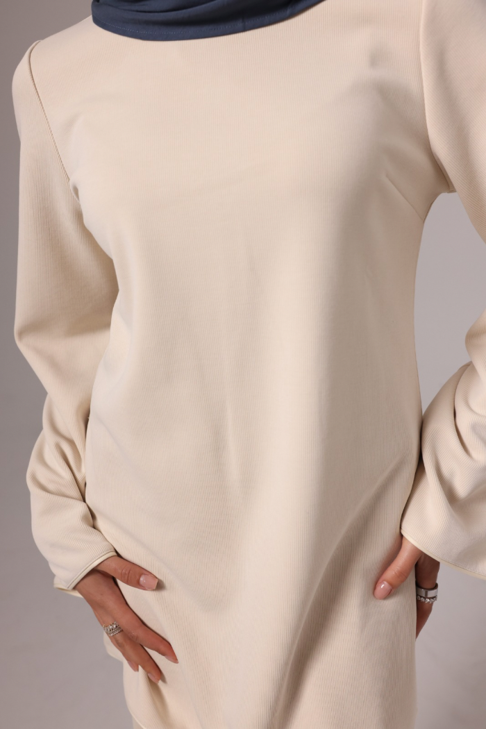 Ribbed Tunic - Beige