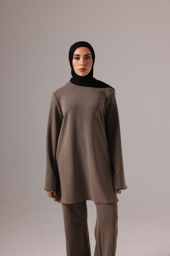 Ribbed Tunic - Taupe