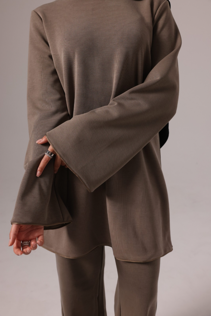 Ribbed Tunic - Taupe