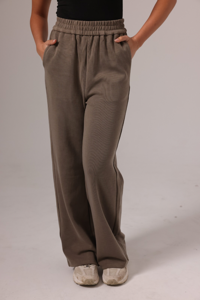 Ribbed Pants - Taupe