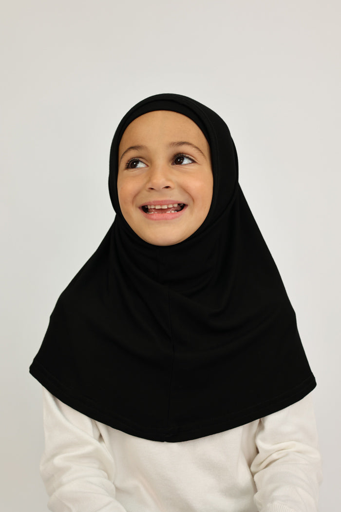 Girls 2pc Jersey Hijab - Black