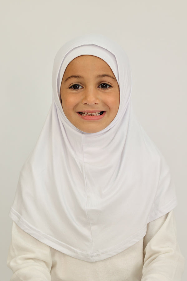 Girls 2pc Jersey Hijab - White