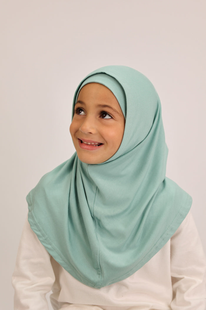 Girls 2pc Jersey Hijab - 7 Teal