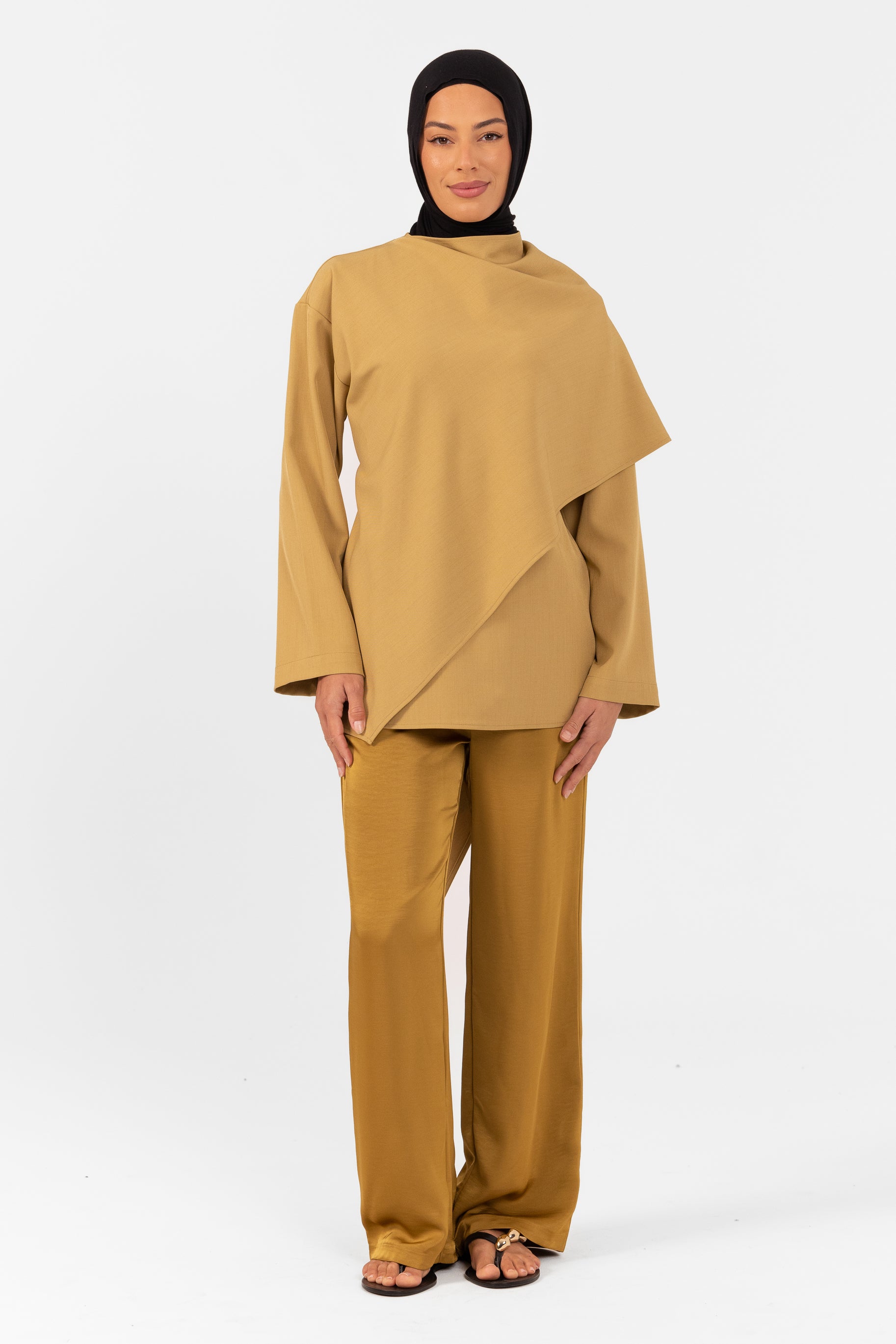 Ghanda Shawl Top - Mustard