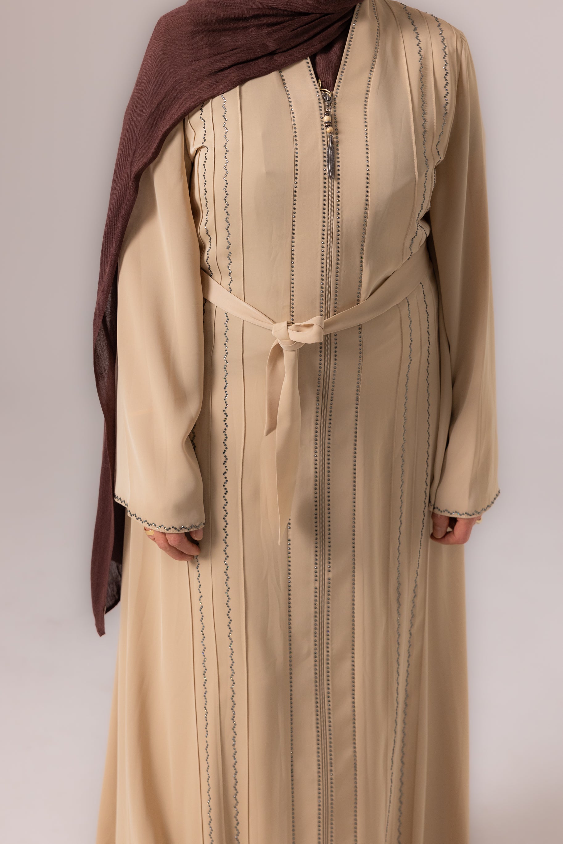 Ladies Elegant Abaya - Oatmeal