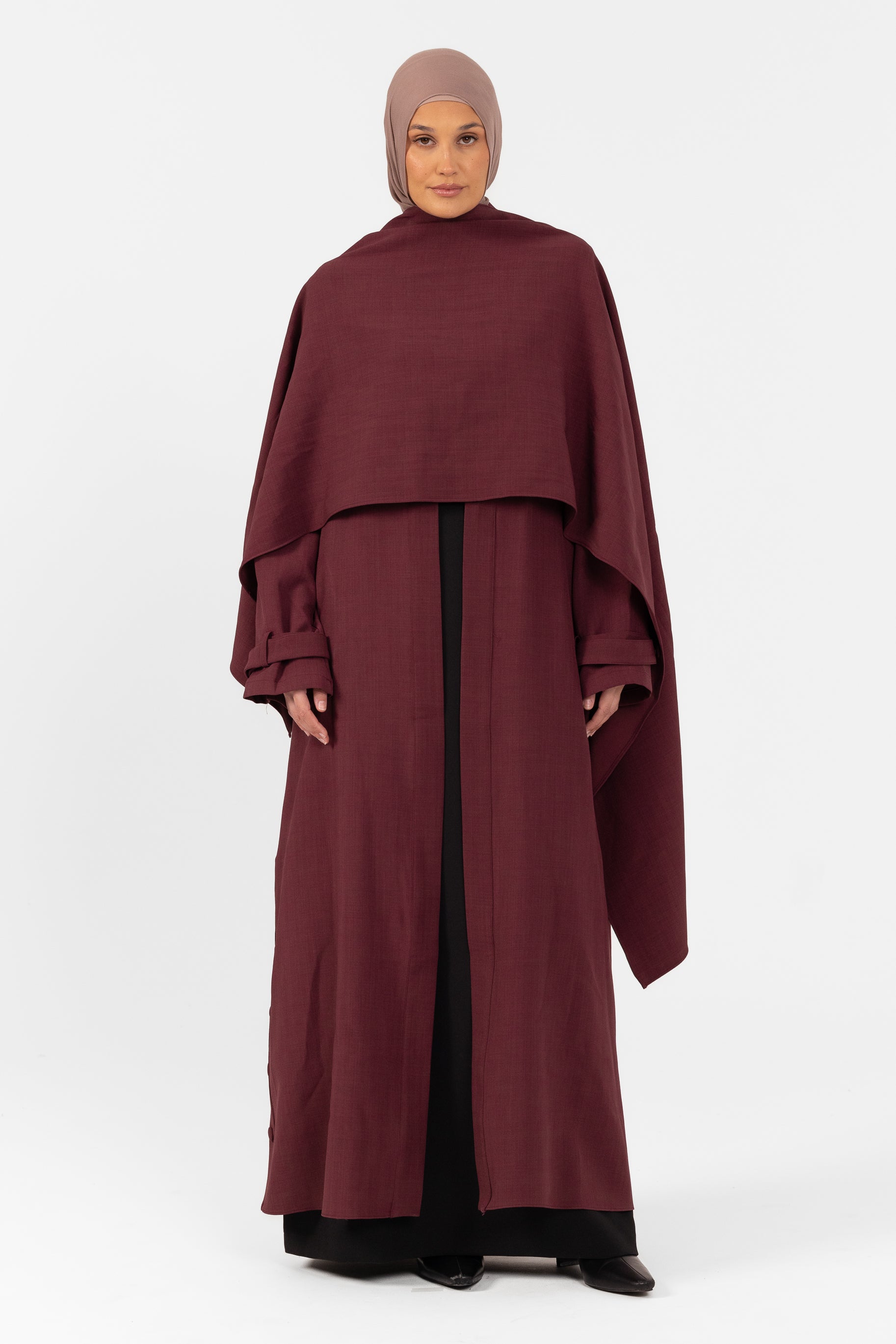 Estella Coat Abaya - Mulberry