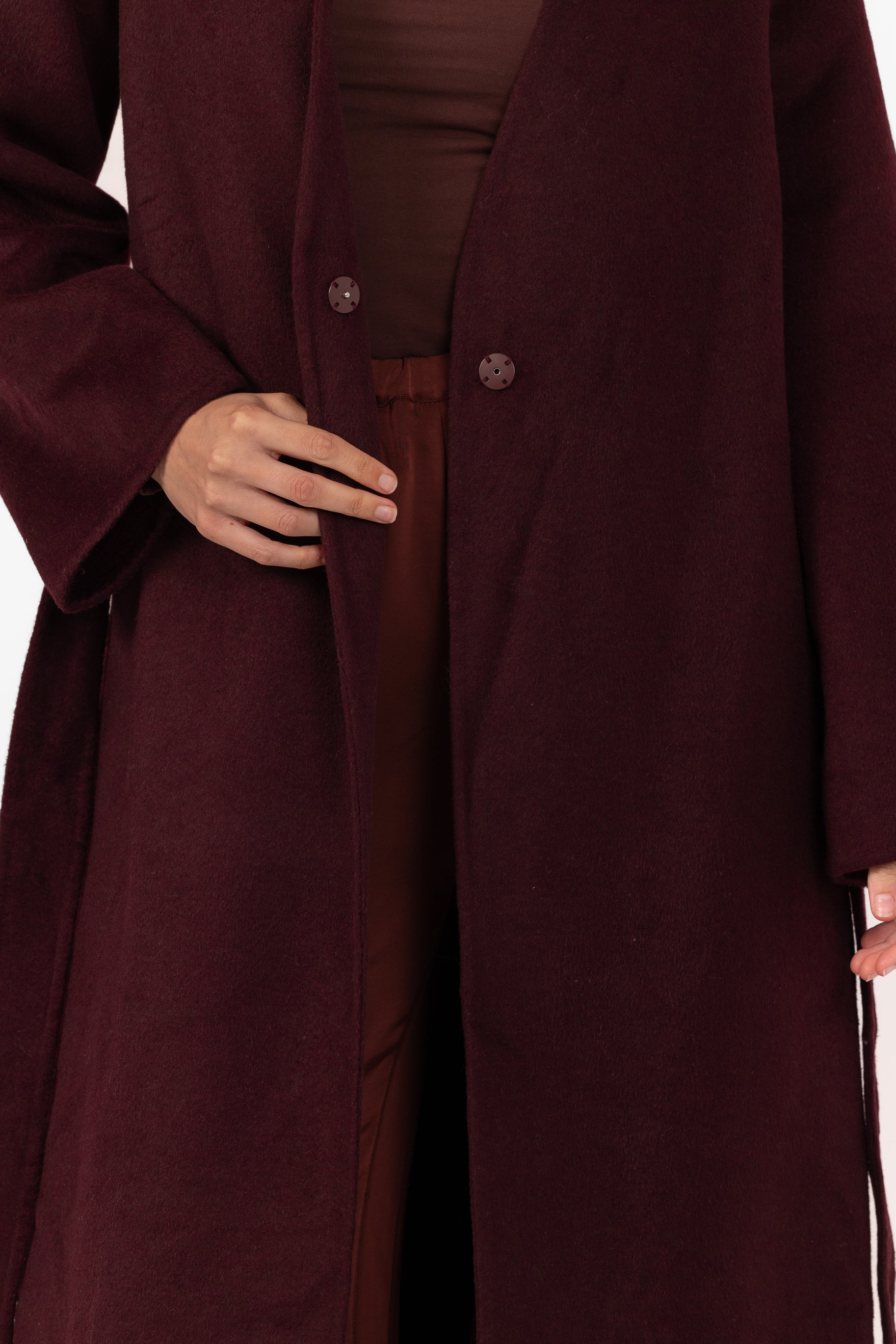 Tara Longline Coat - Mulberry