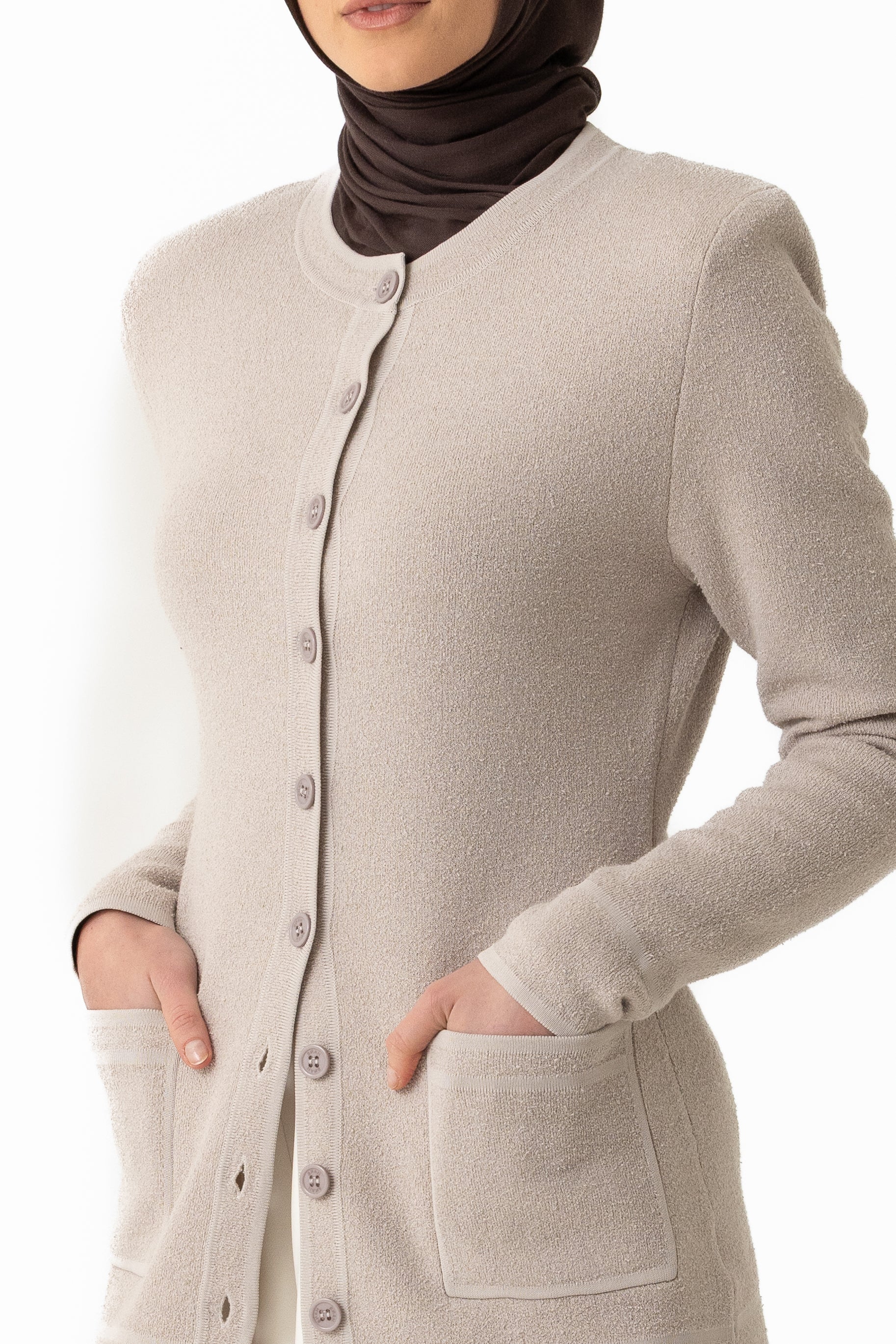 Batul Boucle Cardigan - Stone