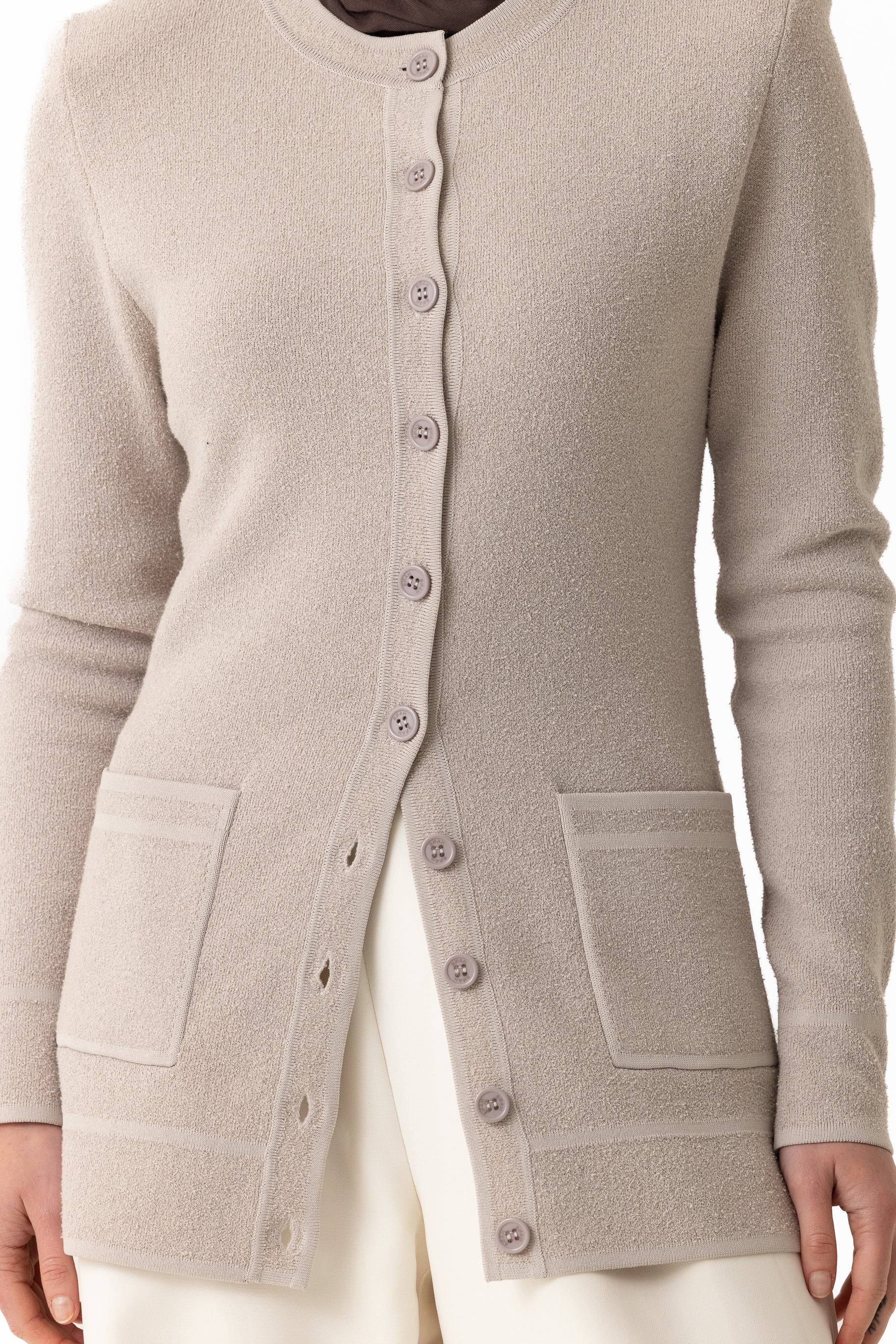 Batul Boucle Cardigan - Stone