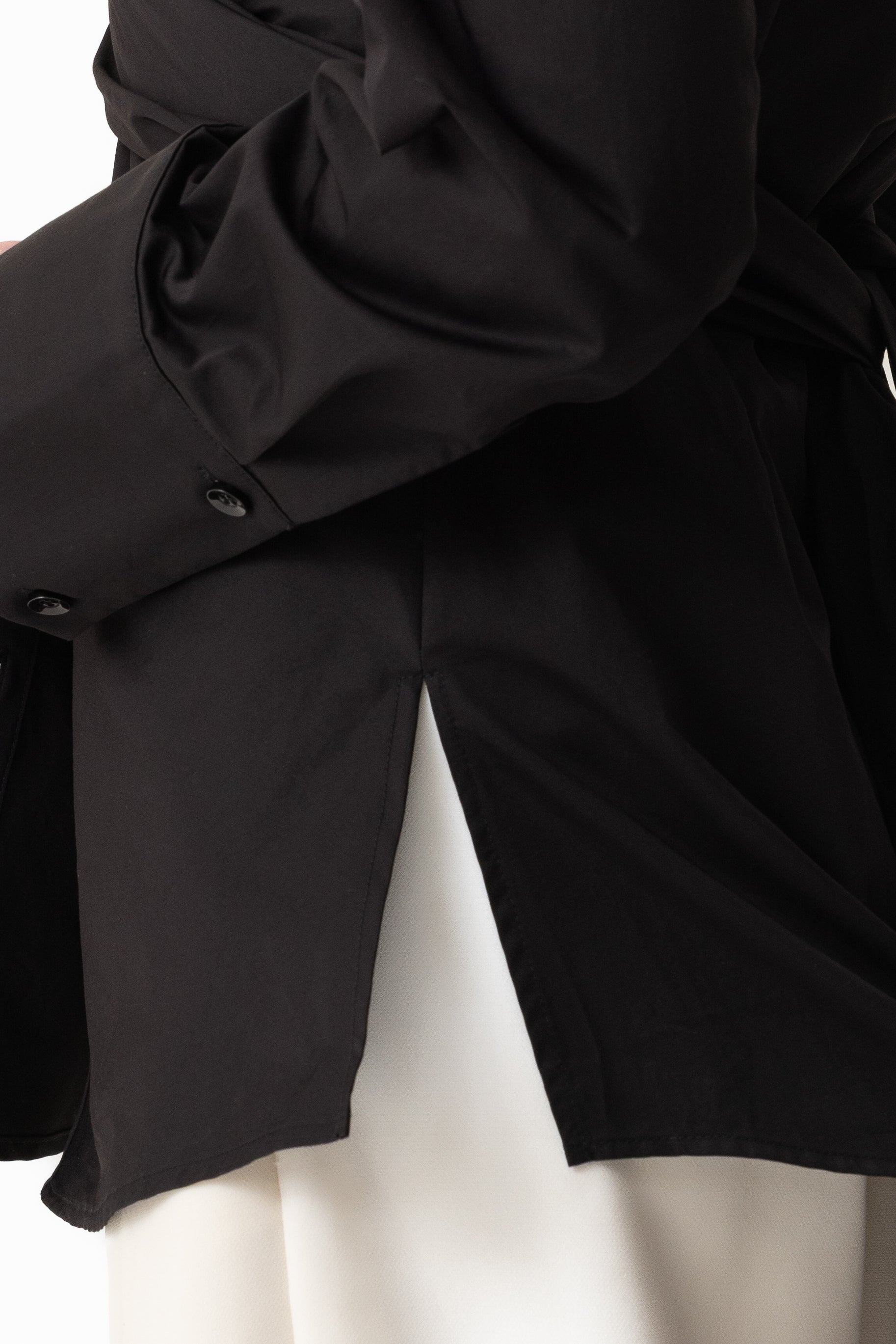 Crossover Cotton Shirt - Black