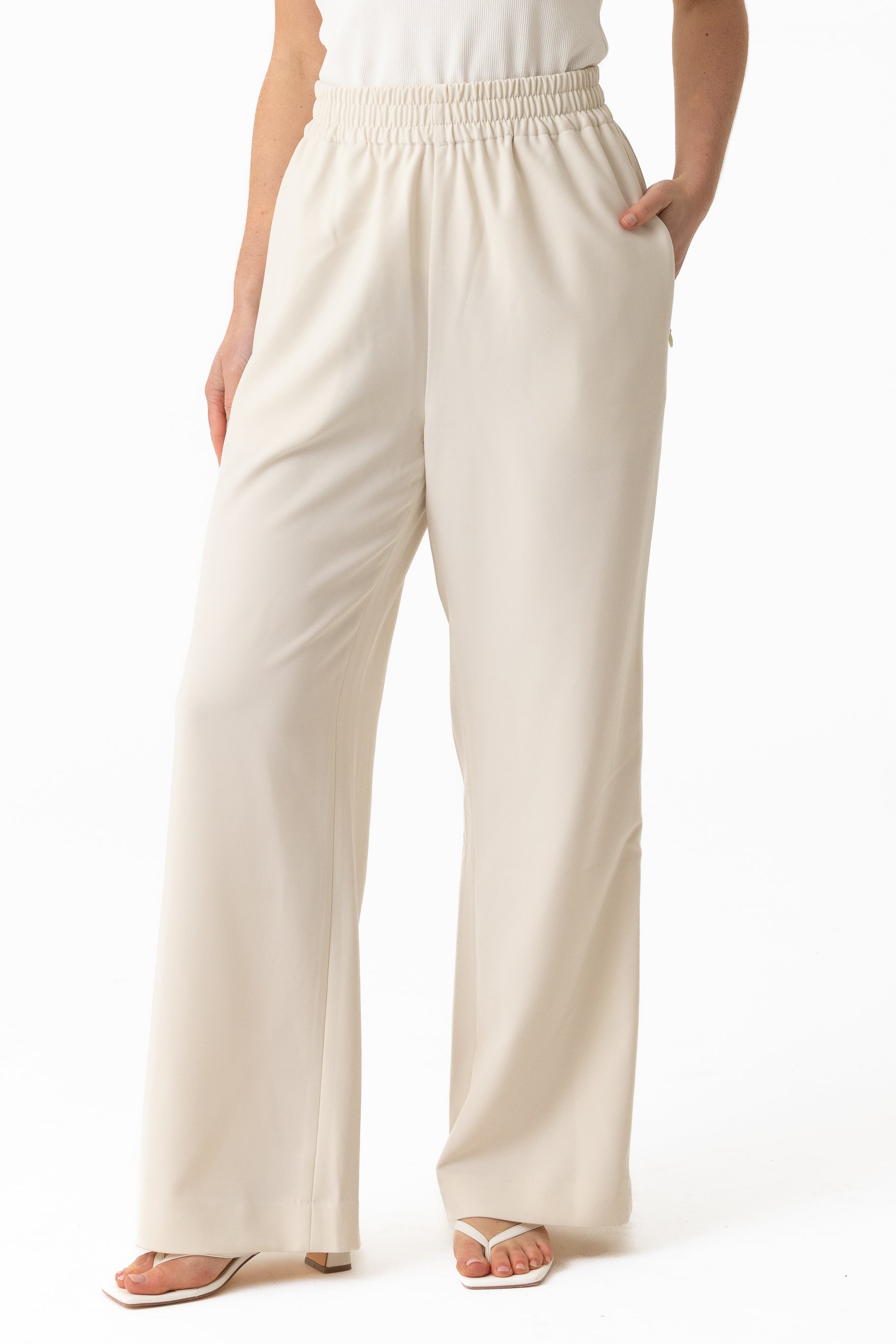 Staple Wide Leg Pants - Beige