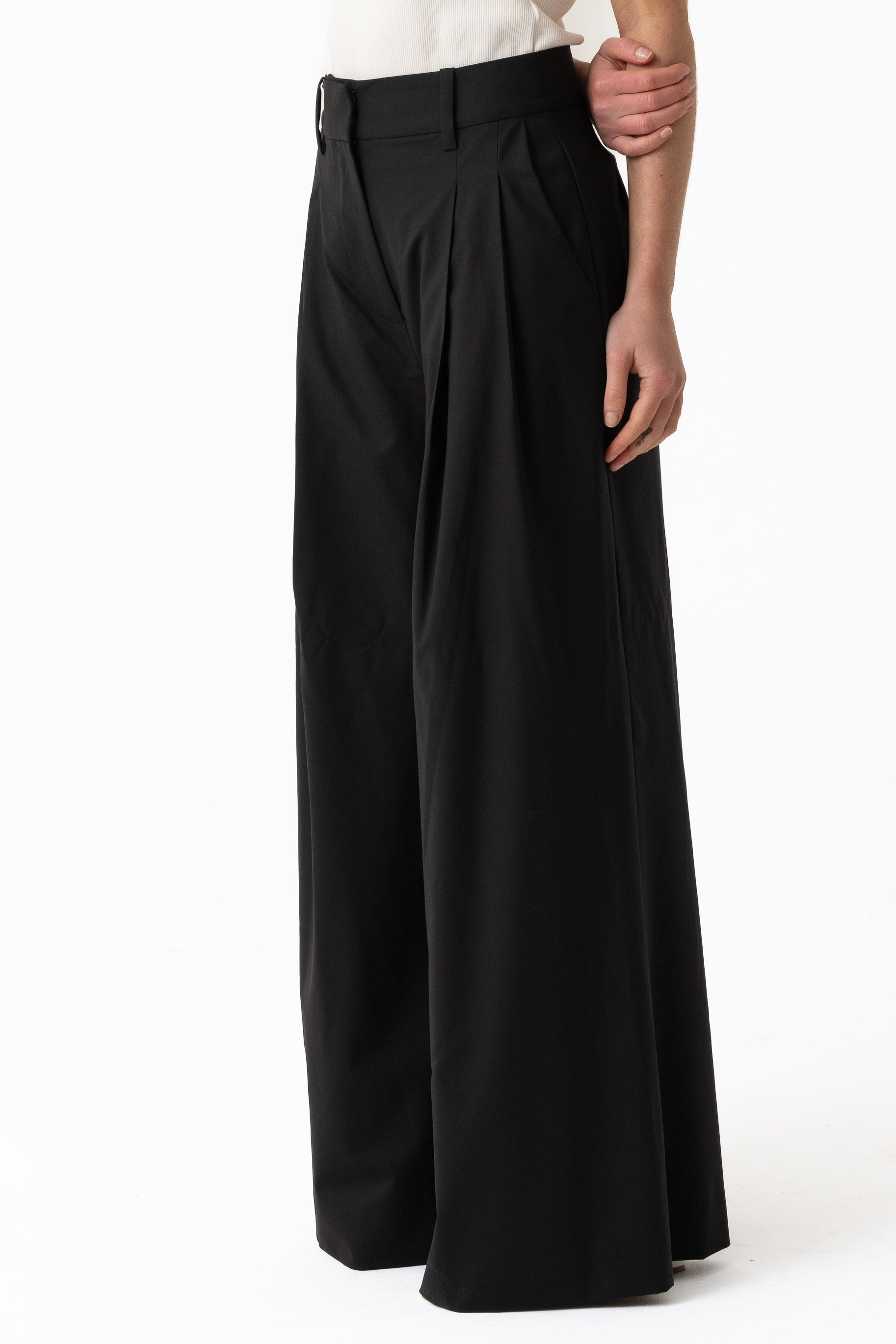 Leena Wool Tailored Pant - Black