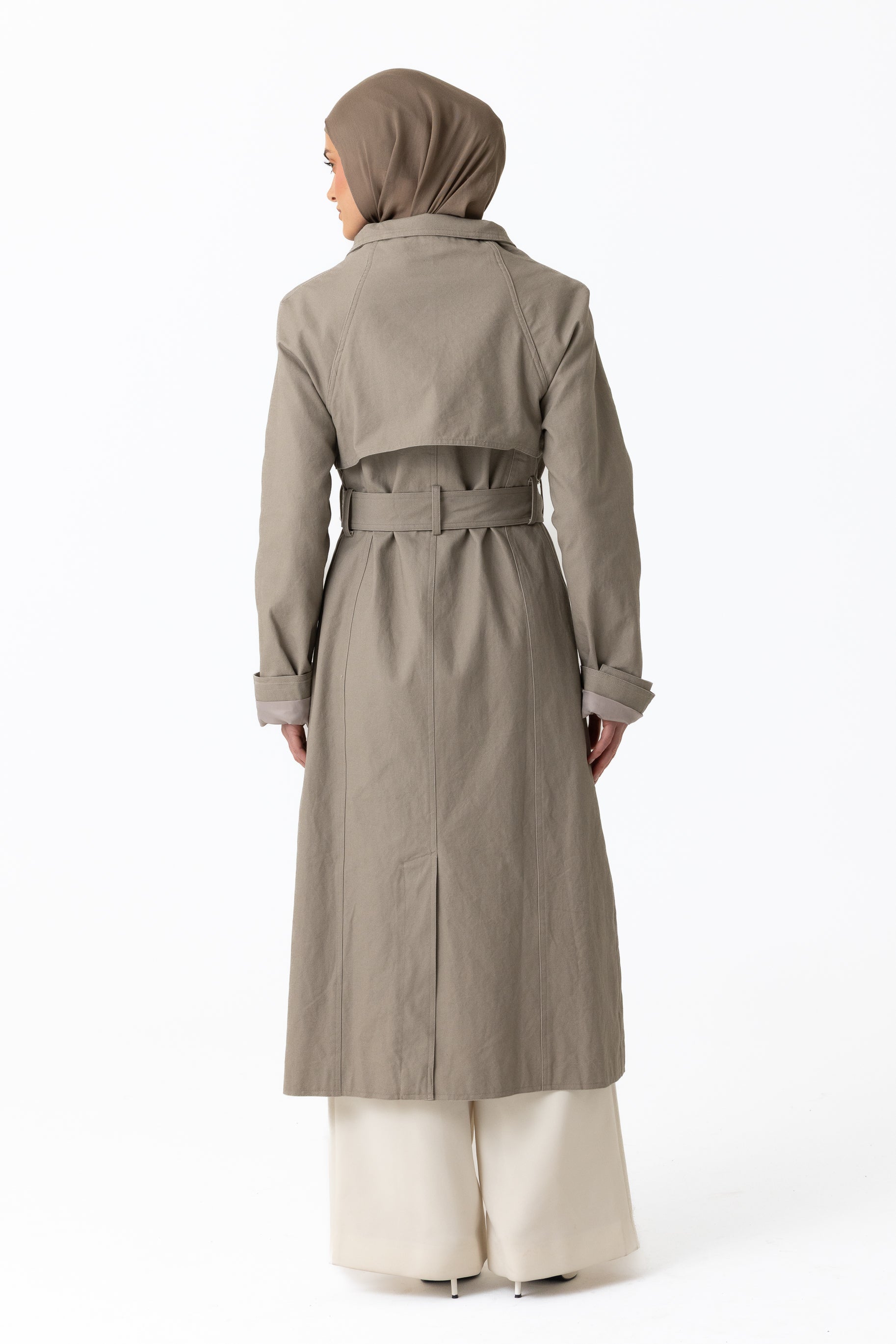 Canvas Trench Coat - Evergreen Fog