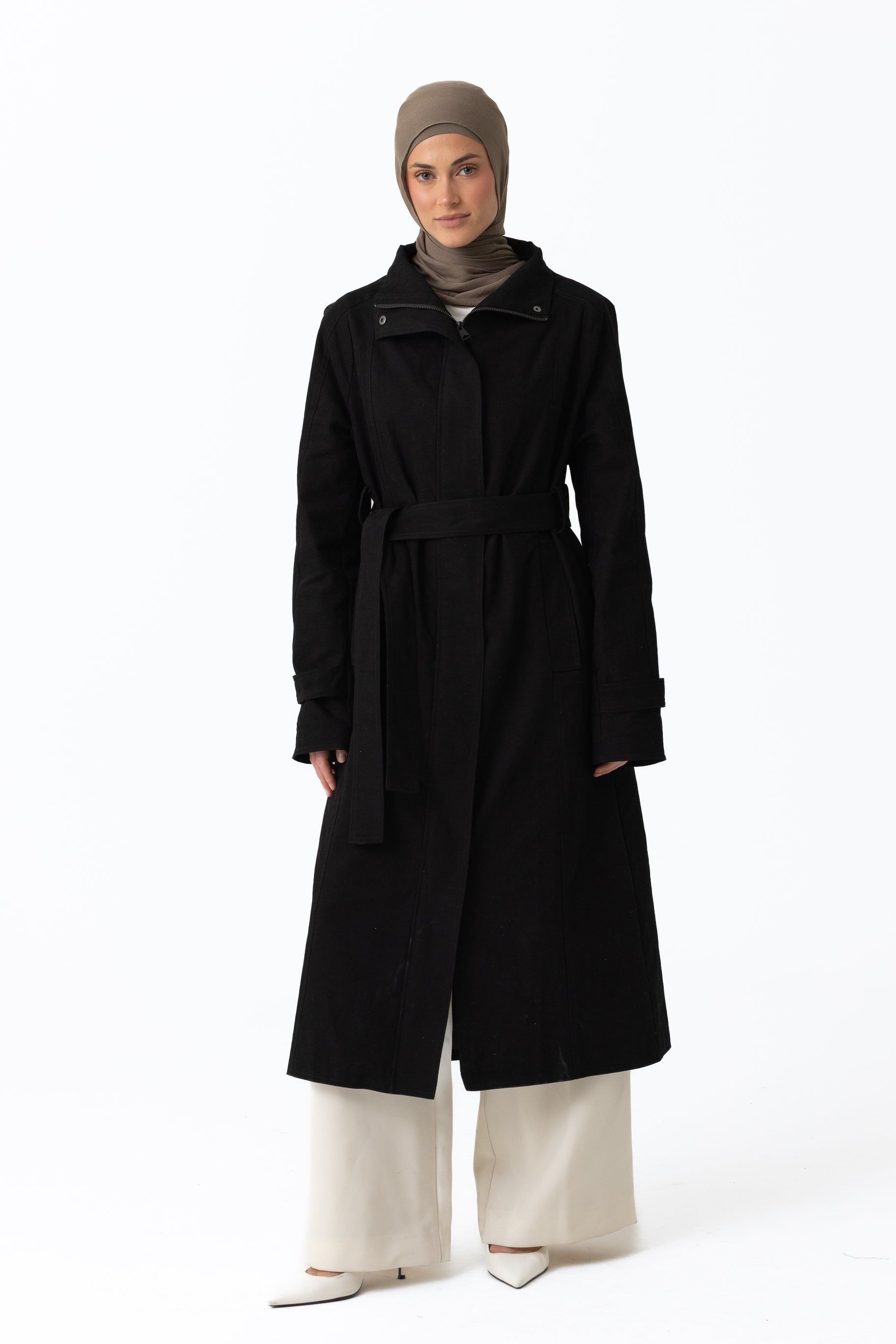 Canvas Trench Coat - Black