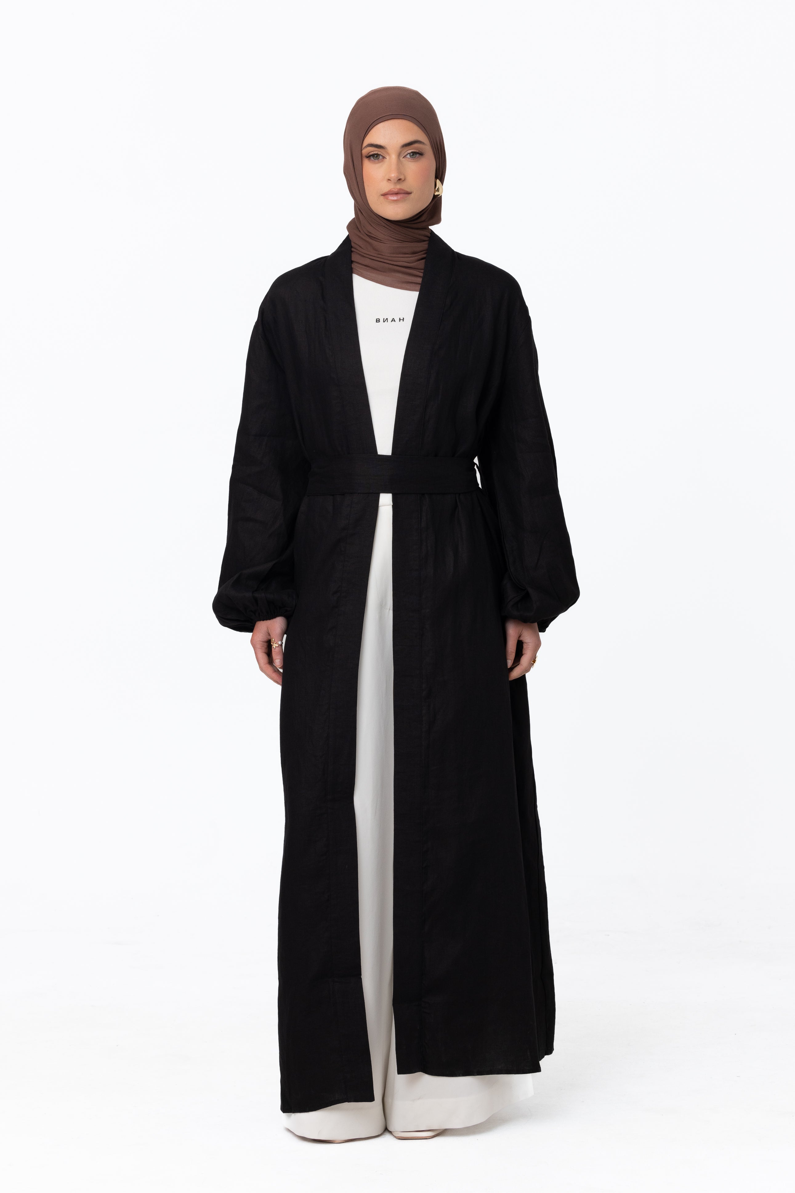 Elaria Open Abaya - Black