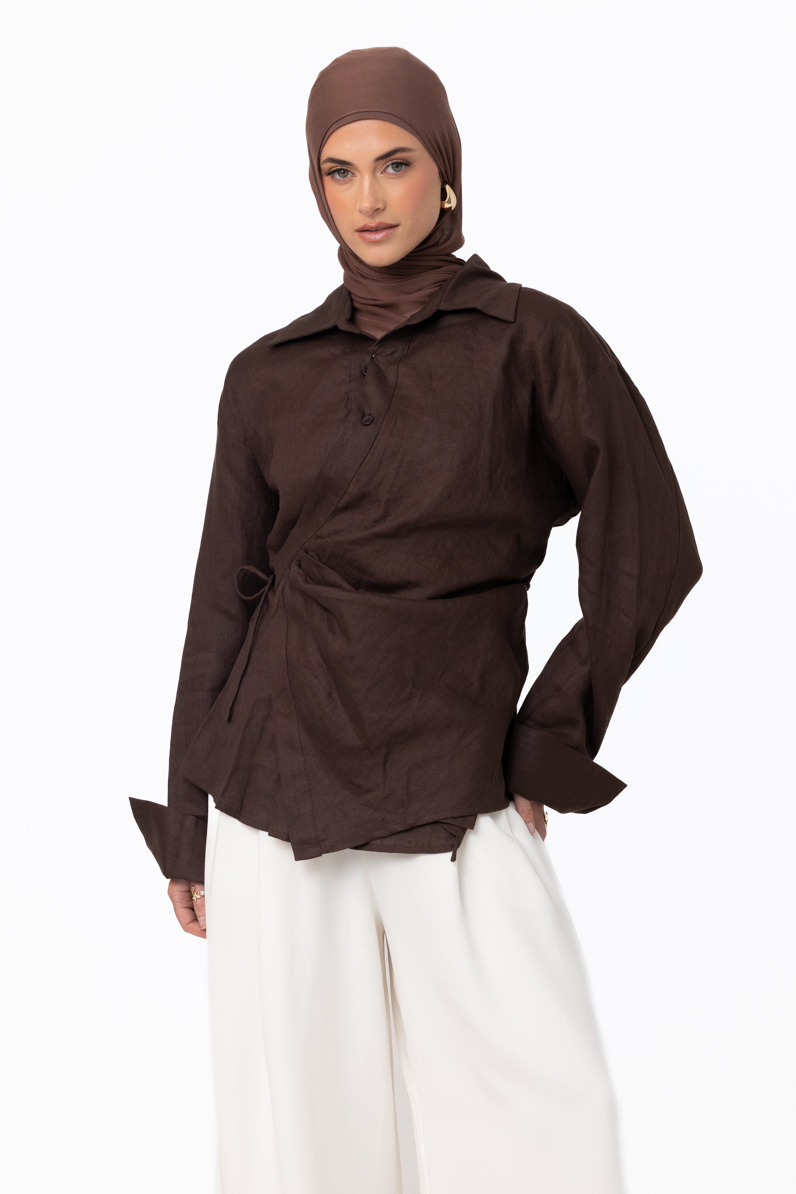 Siara Wrap Shirt - Cedar