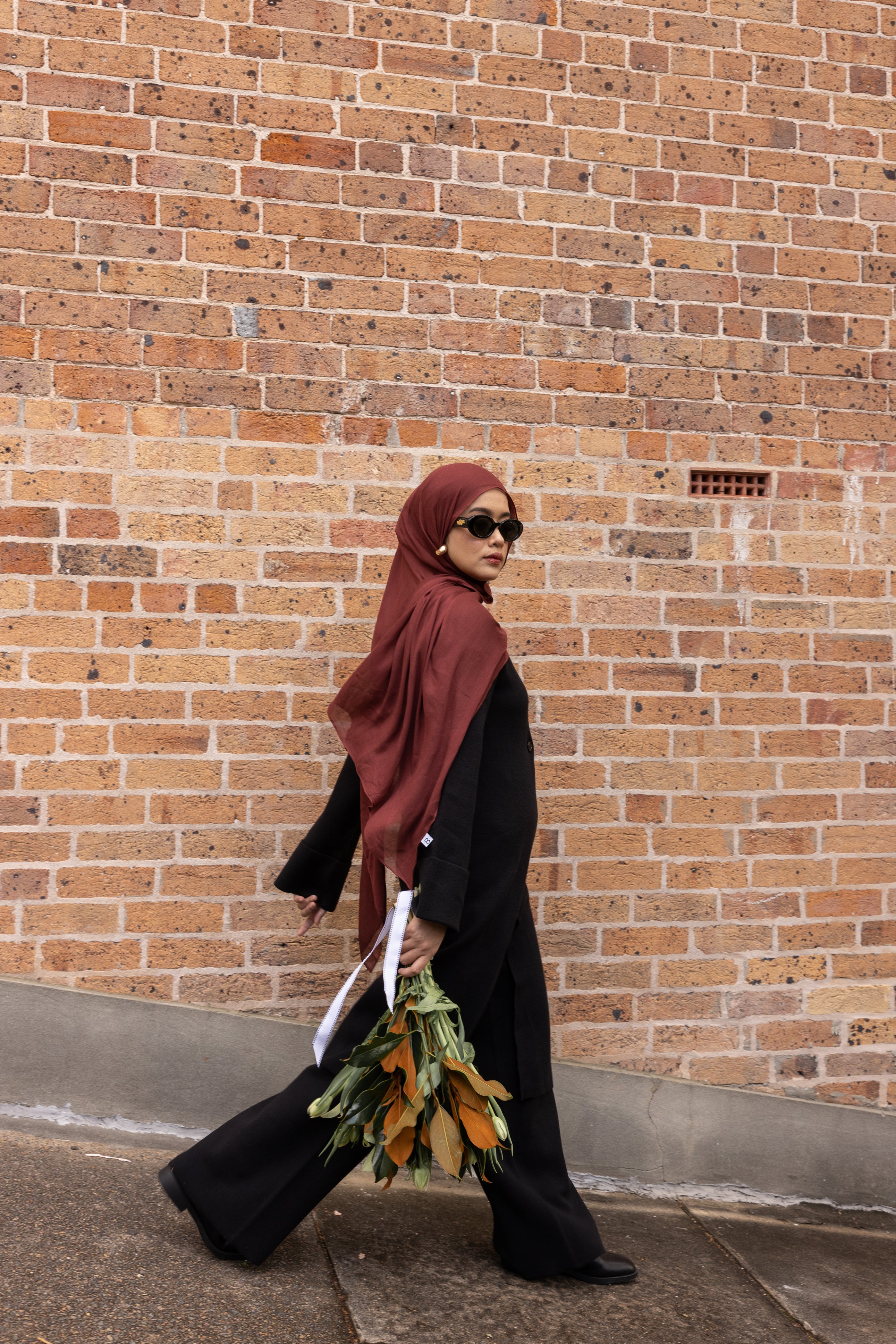 Single Stitched Modal Hijab Set - Terracotta