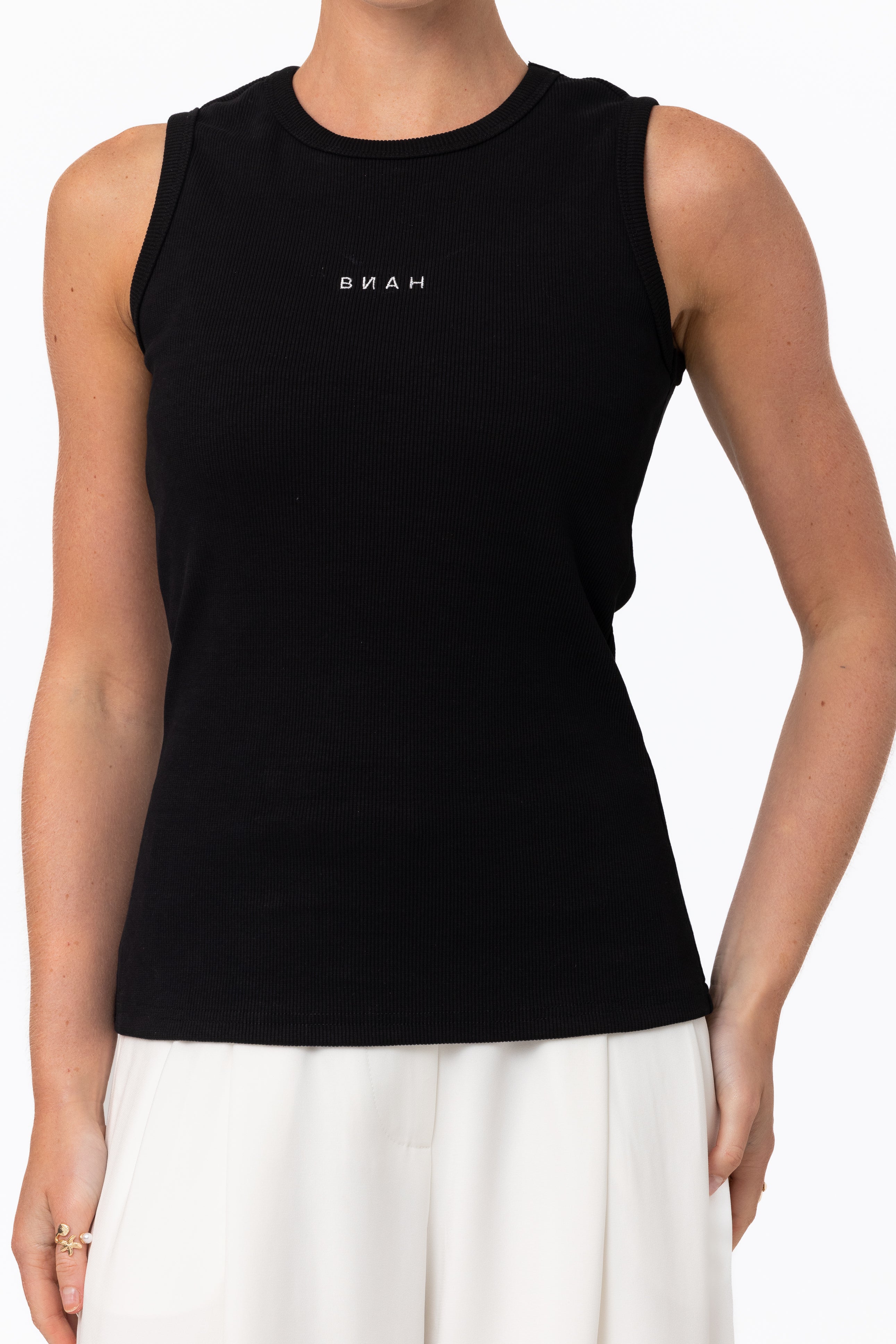 Core Ribbed Tank - Black