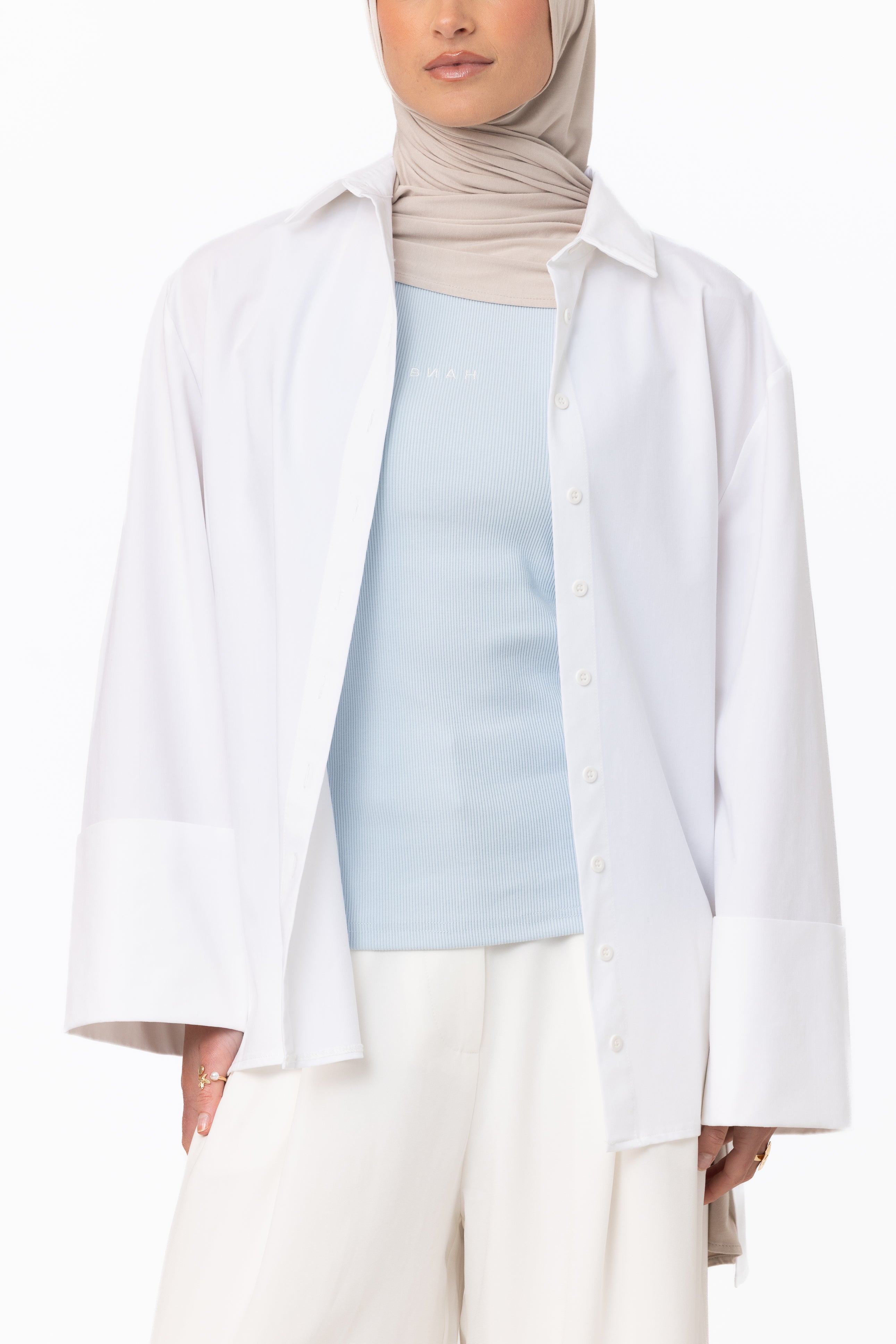 Core Ribbed Tank - Sky