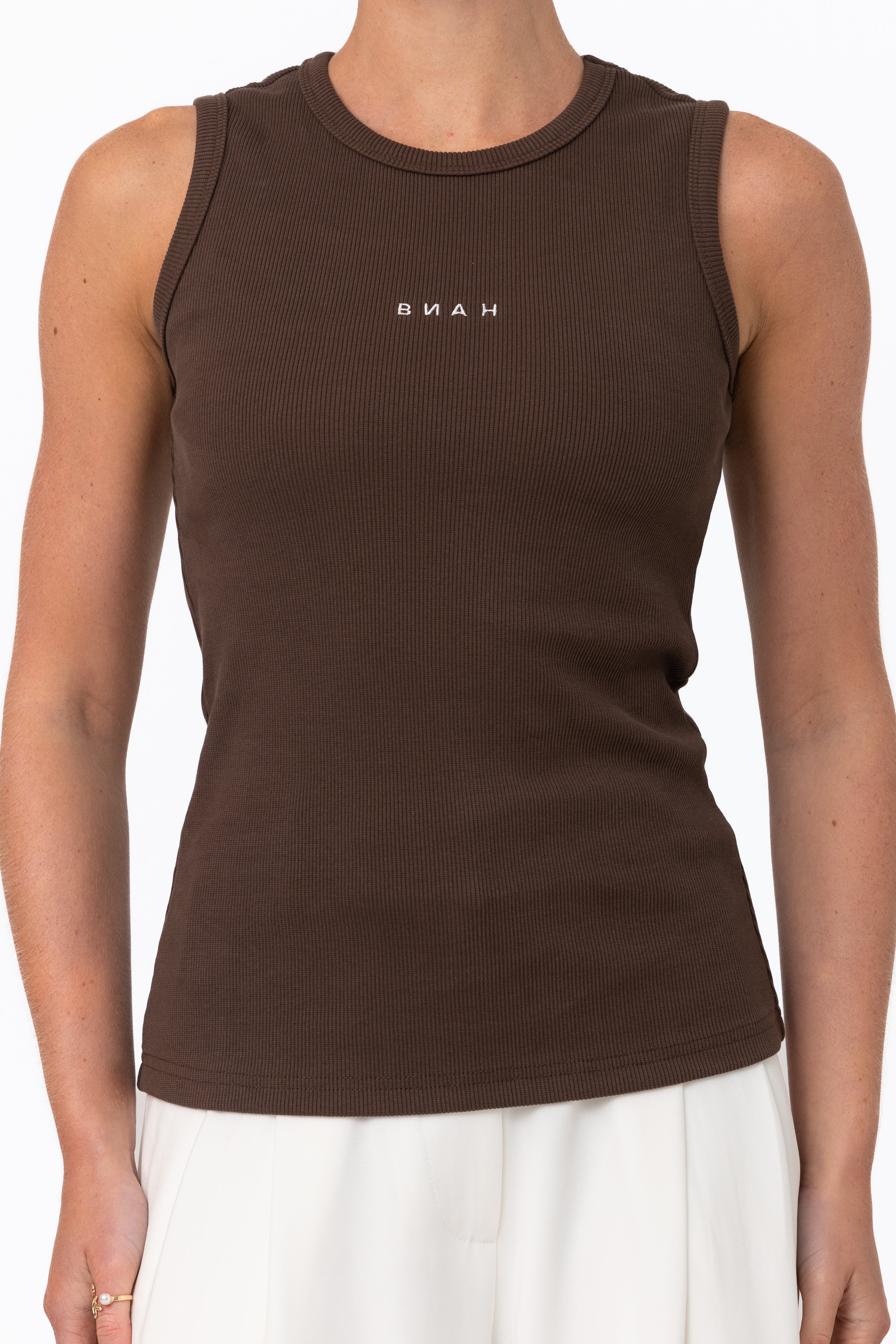 Core Ribbed Tank - Espresso