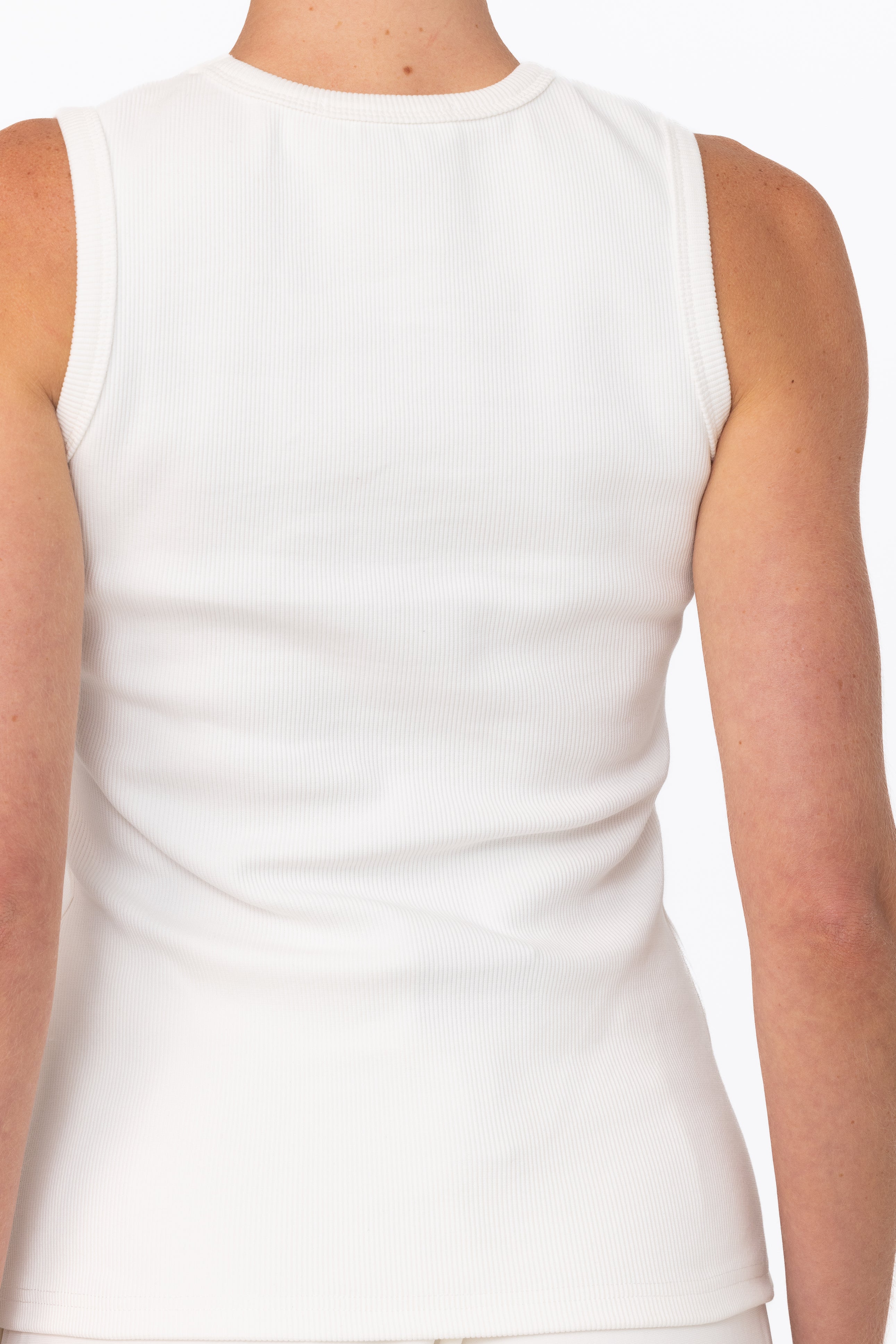 Core Ribbed Tank - White