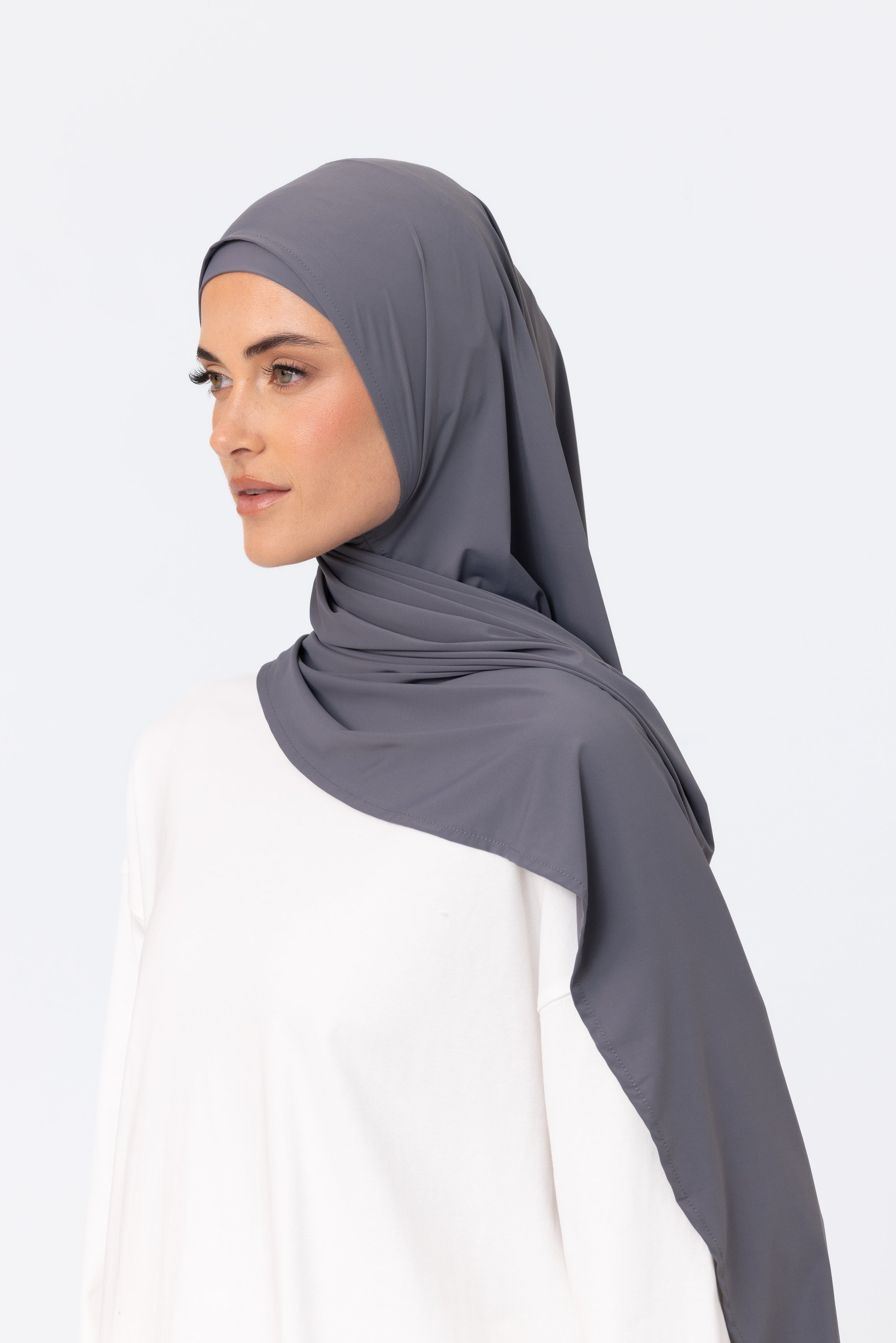 Active Instant Wrap Hijab - Steel Blue