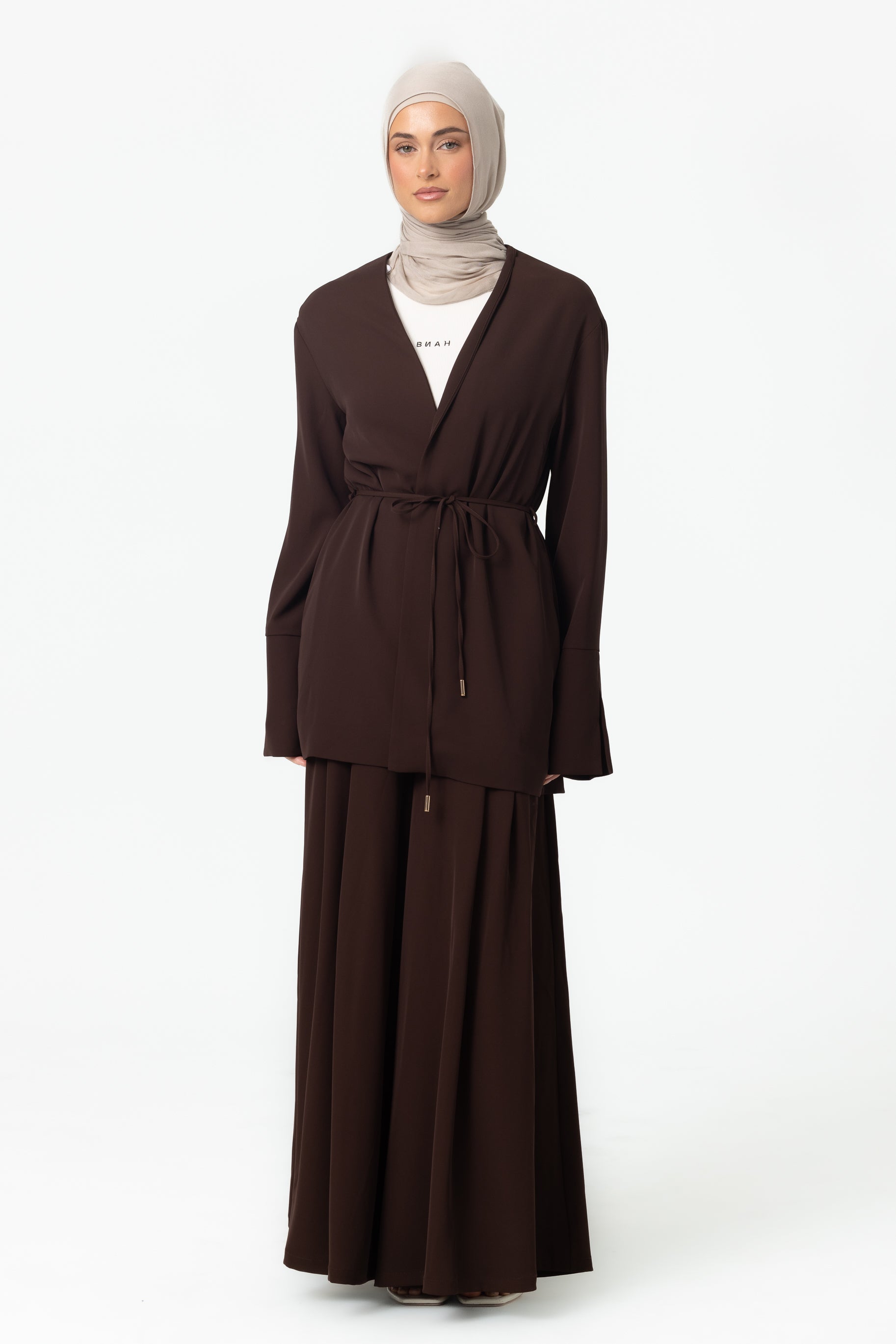 Lara Crepe Kimono - Espresso