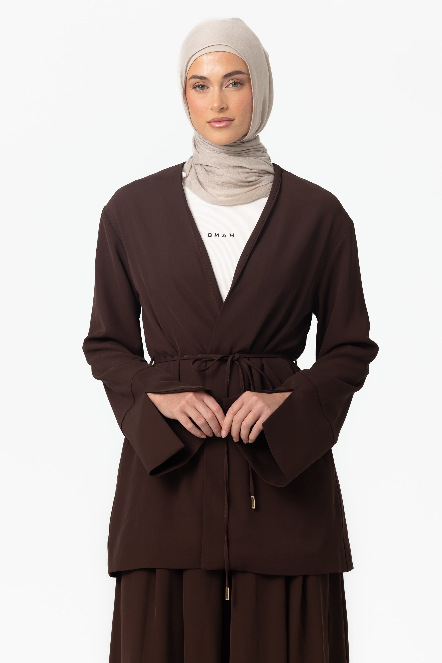 Lara Crepe Kimono - Espresso