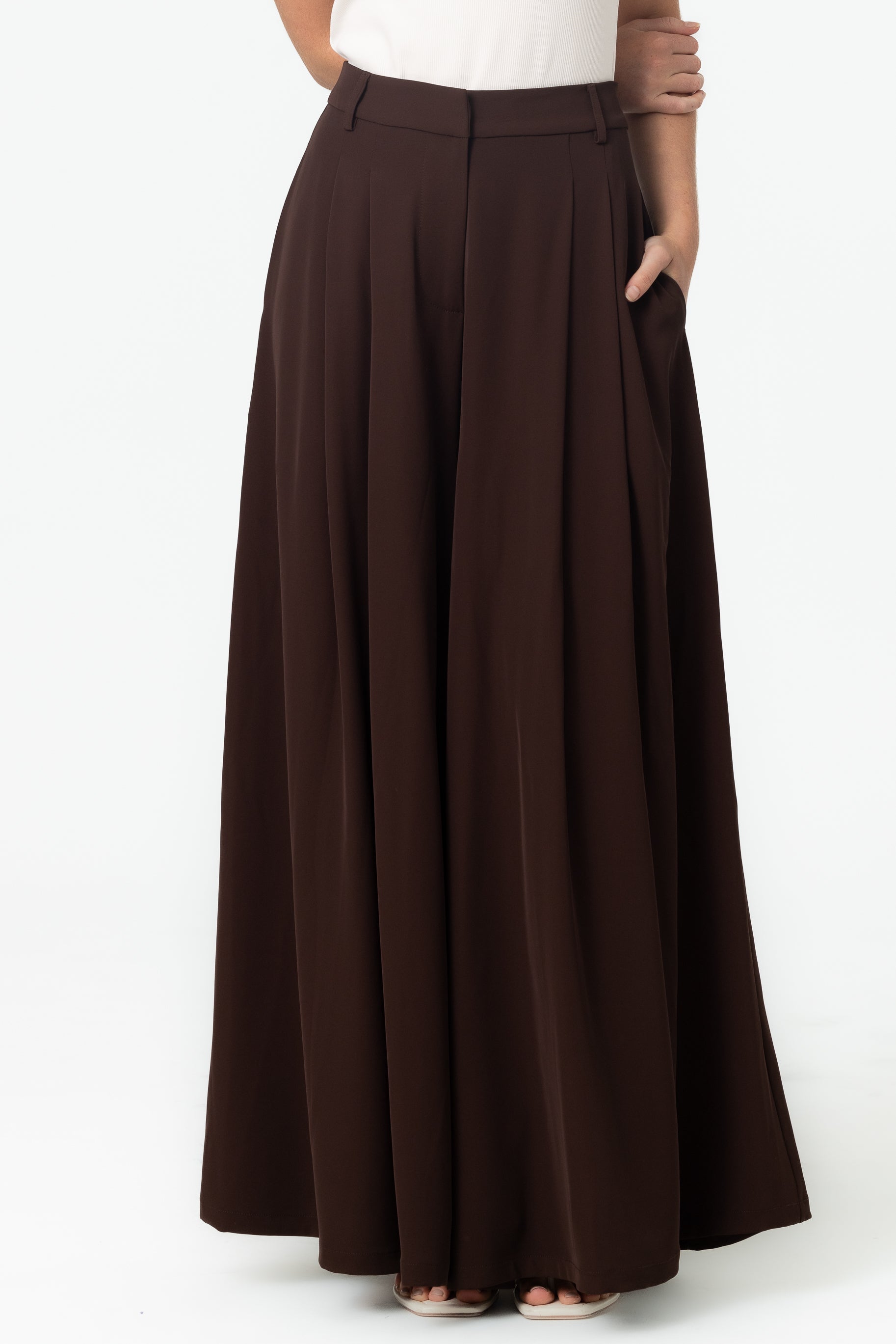 Lara Palazzo Pants - Espresso