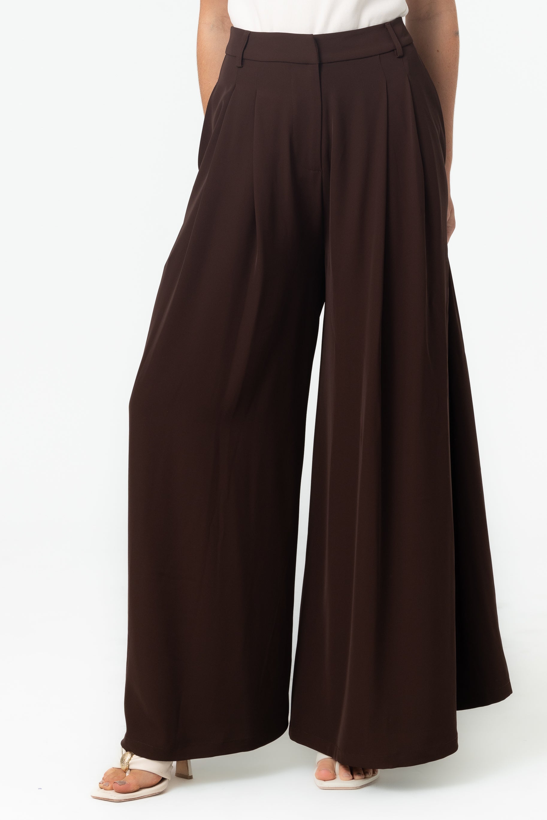 Lara Palazzo Pants - Espresso