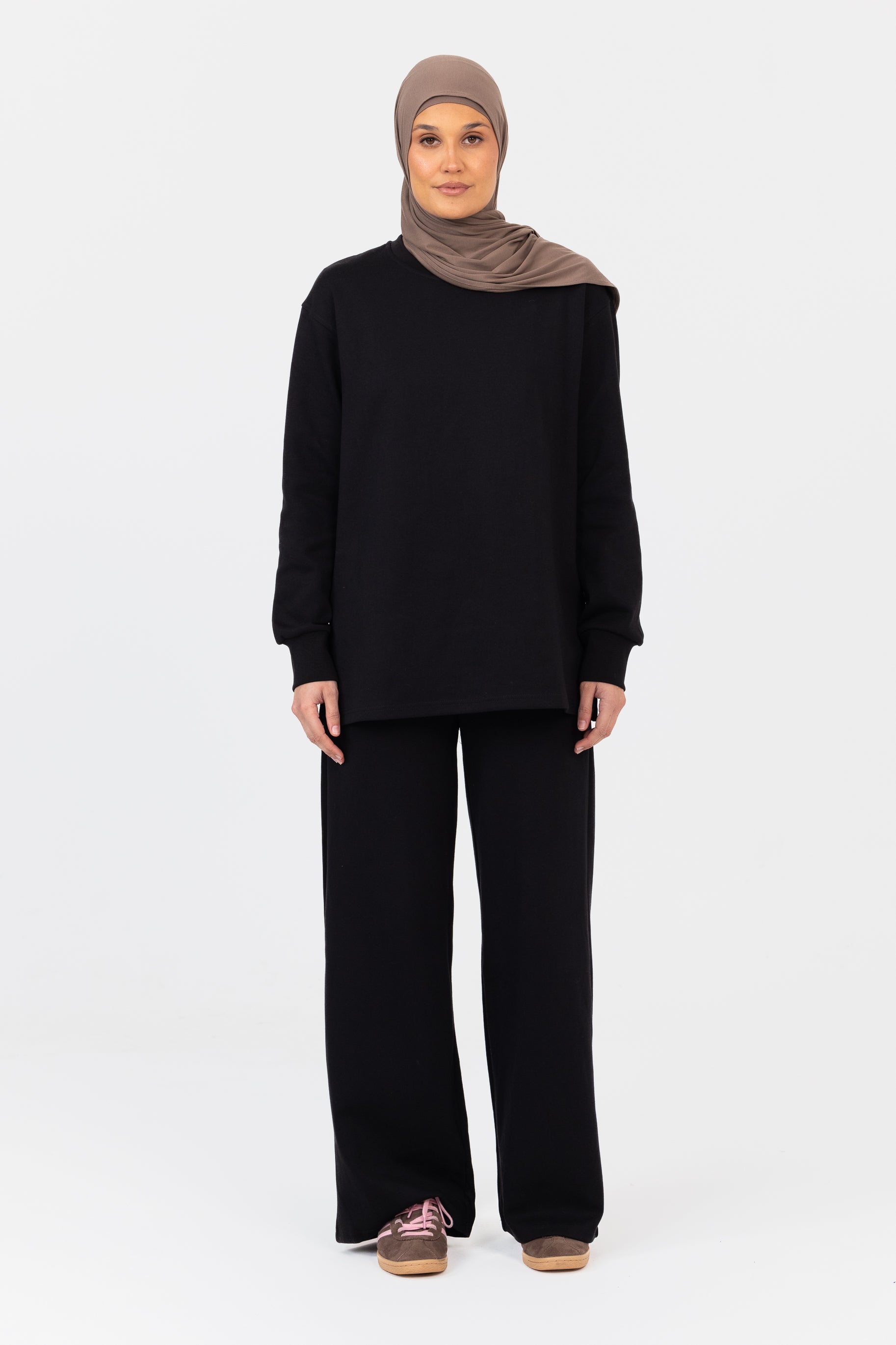 Everyday Longline Cotton Top - Black
