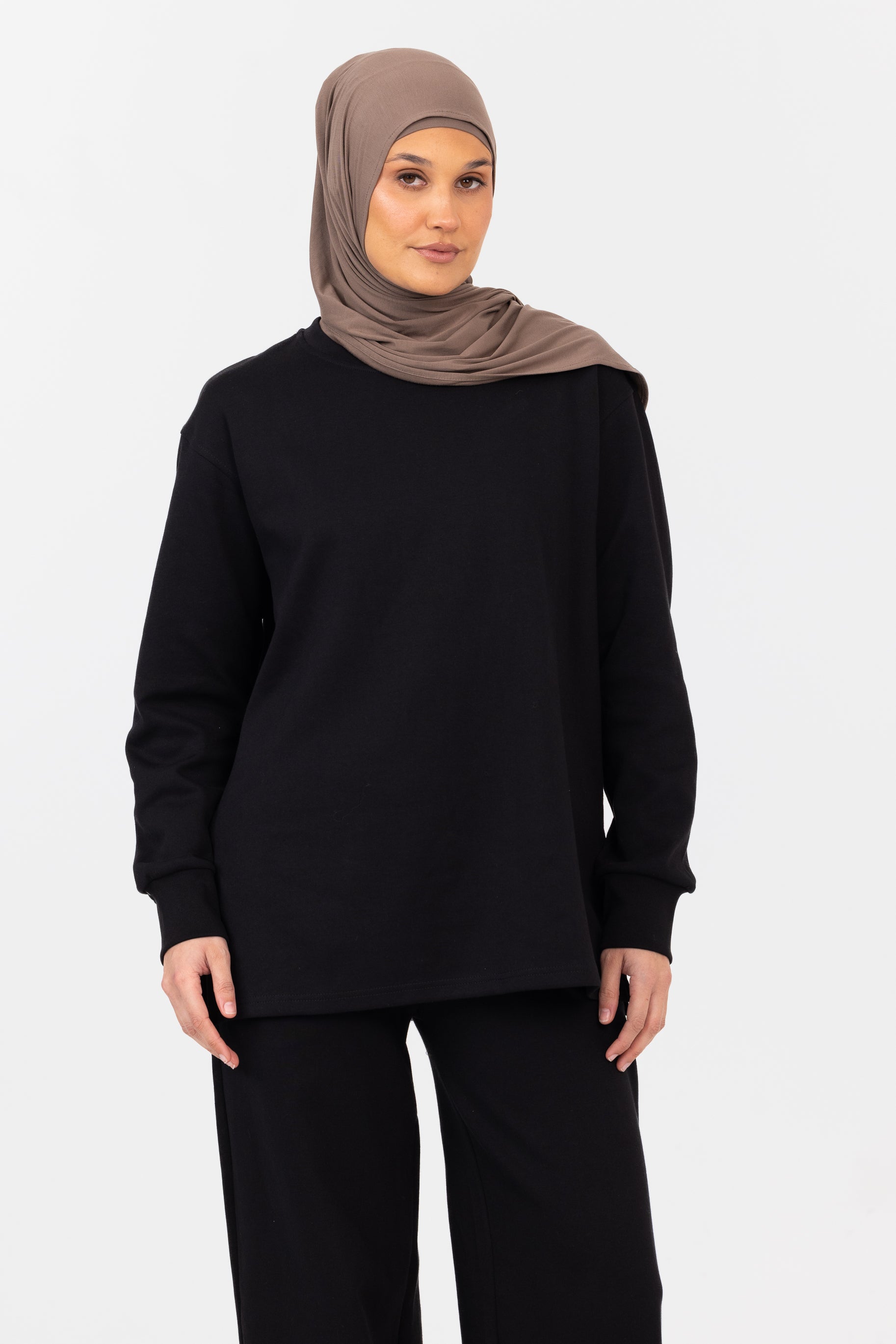 Everyday Longline Cotton Top - Black