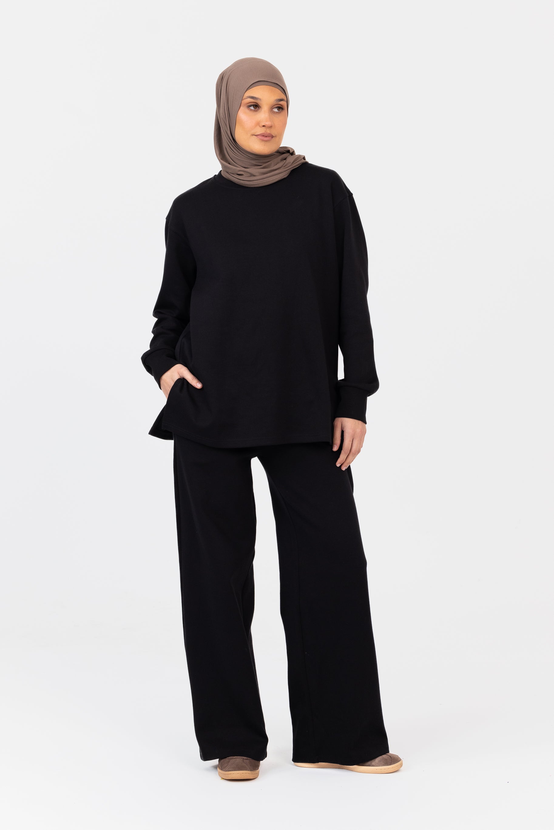 Everyday Longline Pants - Black
