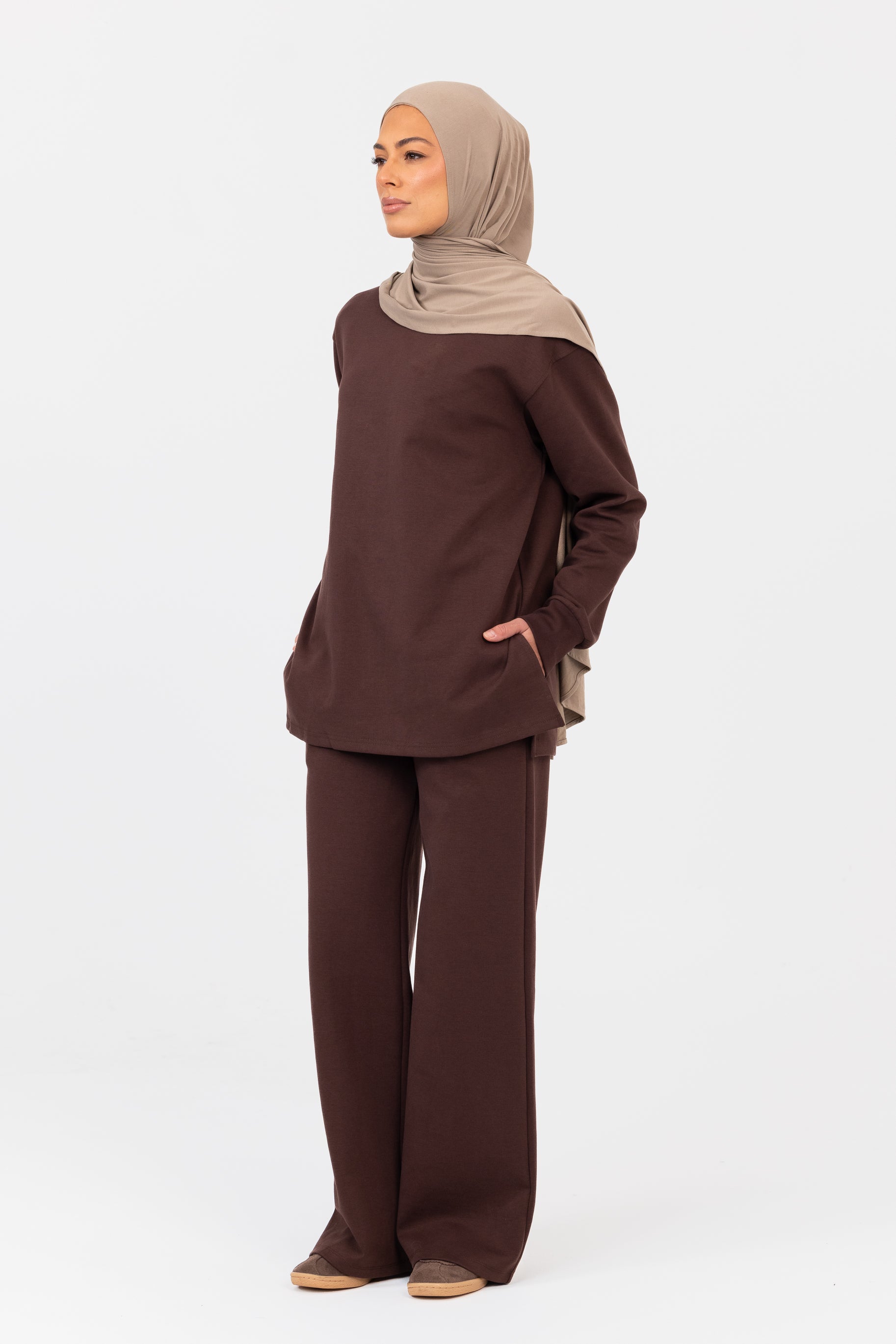 Everyday Longline Pants - Coffee