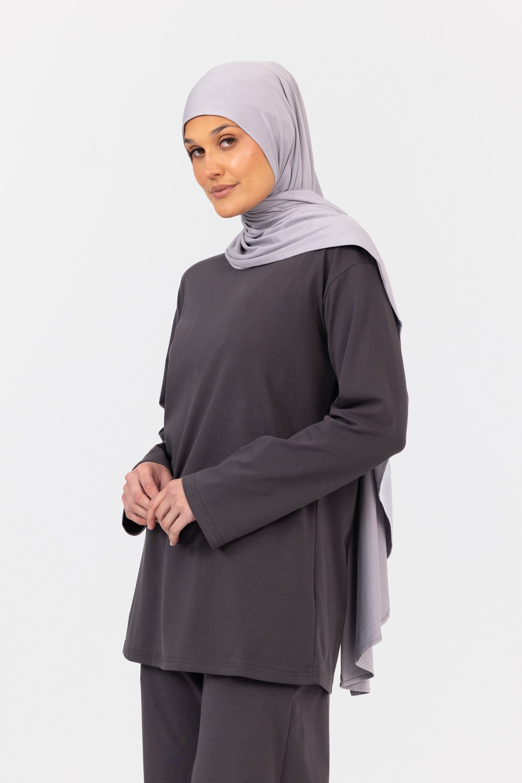 Everyday Crew Neck Top - Charcoal