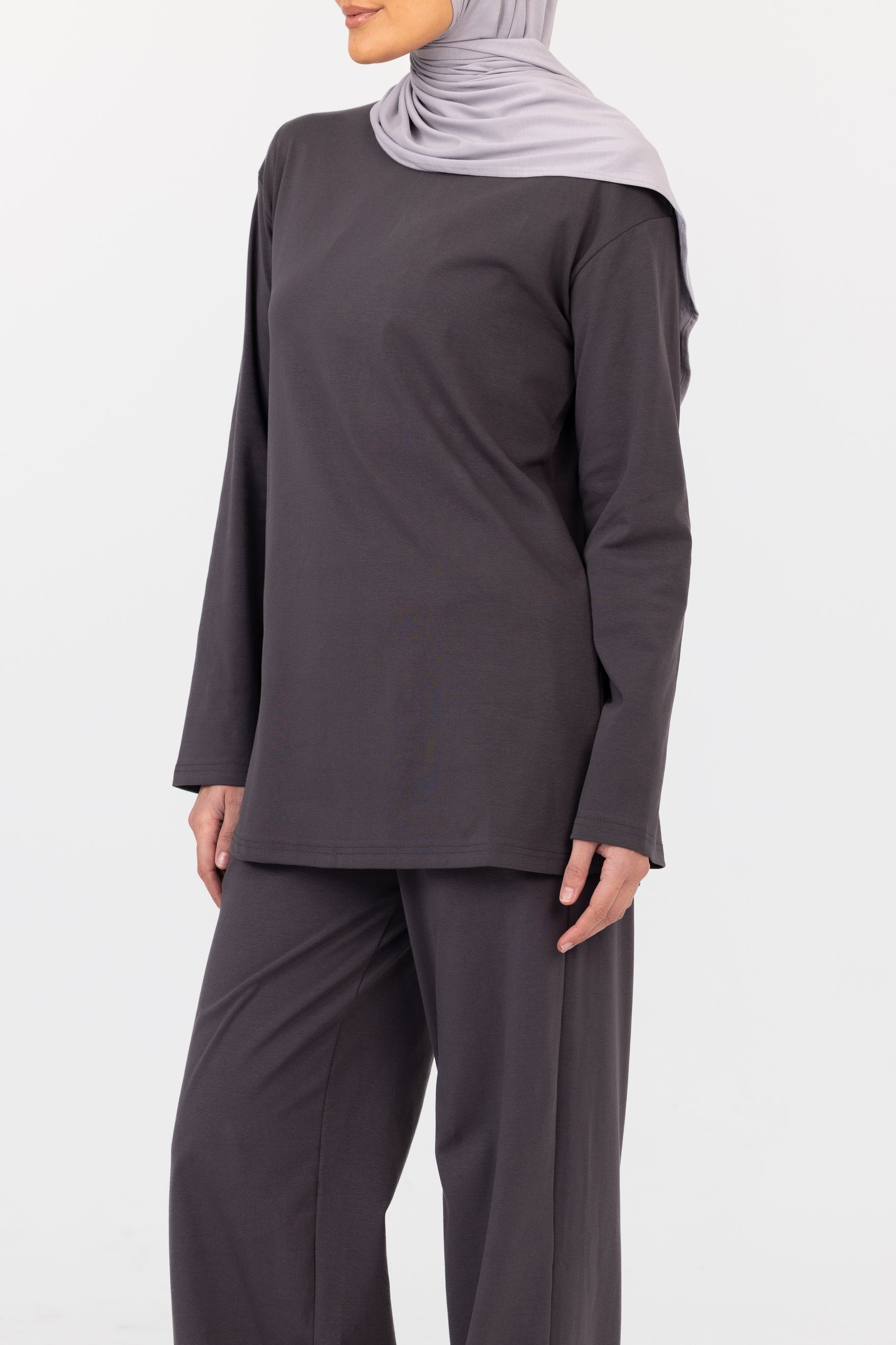 Everyday Crew Neck Top - Charcoal