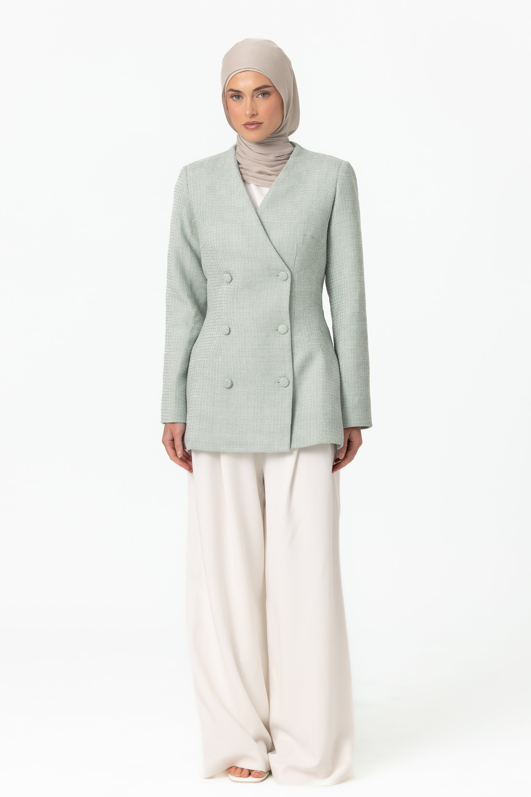 Naomi Tweed Blazer - Mint