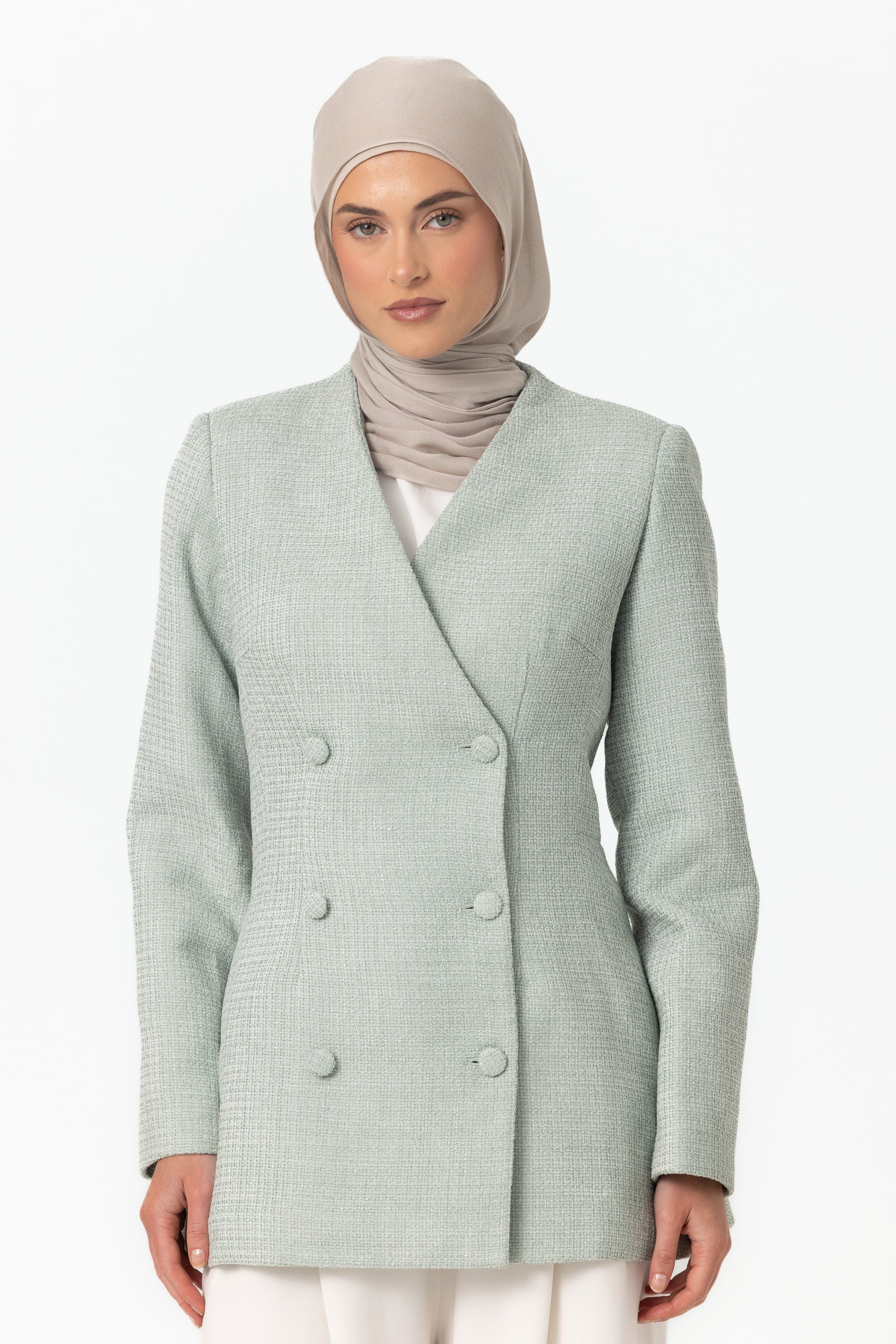 Naomi Tweed Blazer - Mint