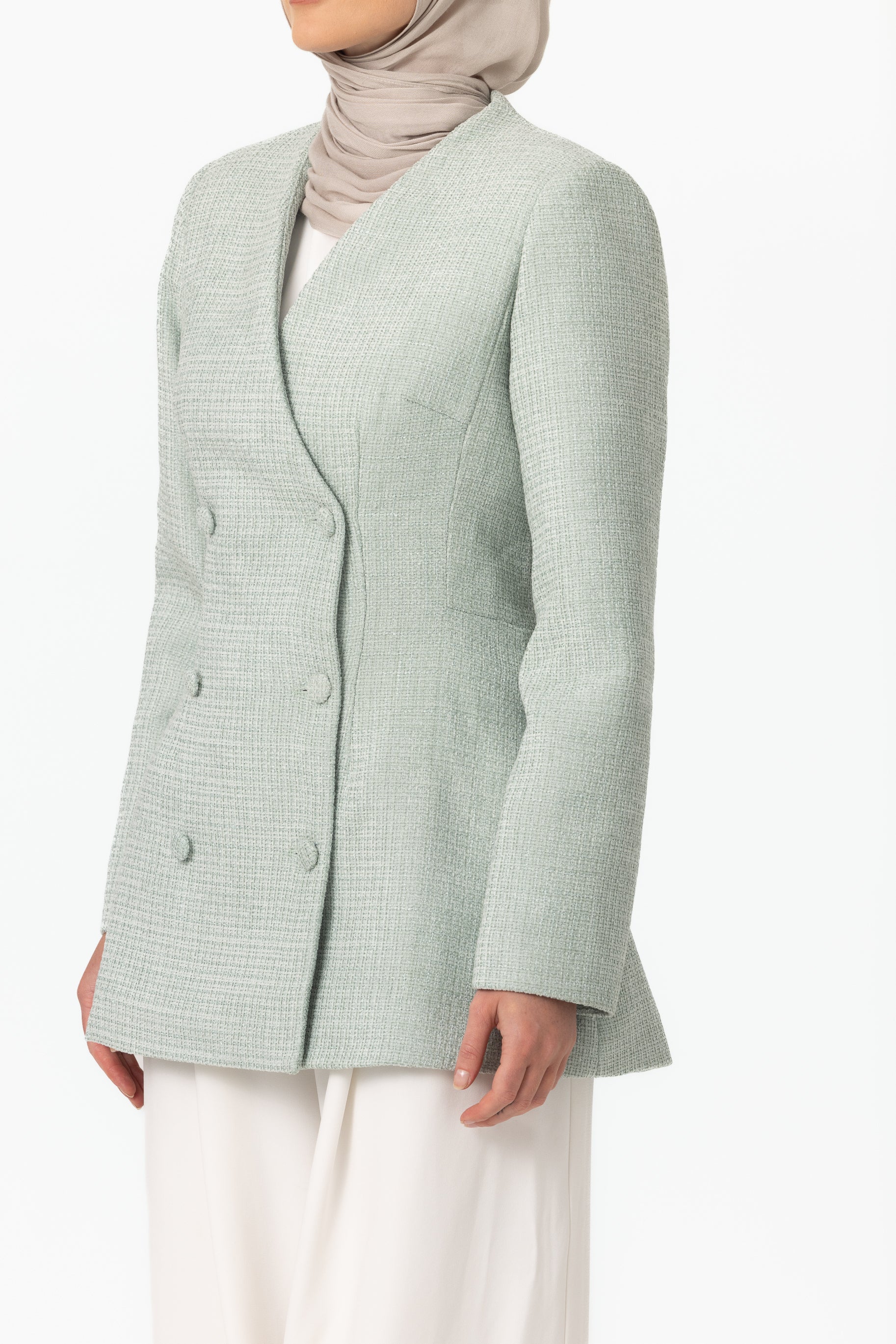Naomi Tweed Blazer - Mint