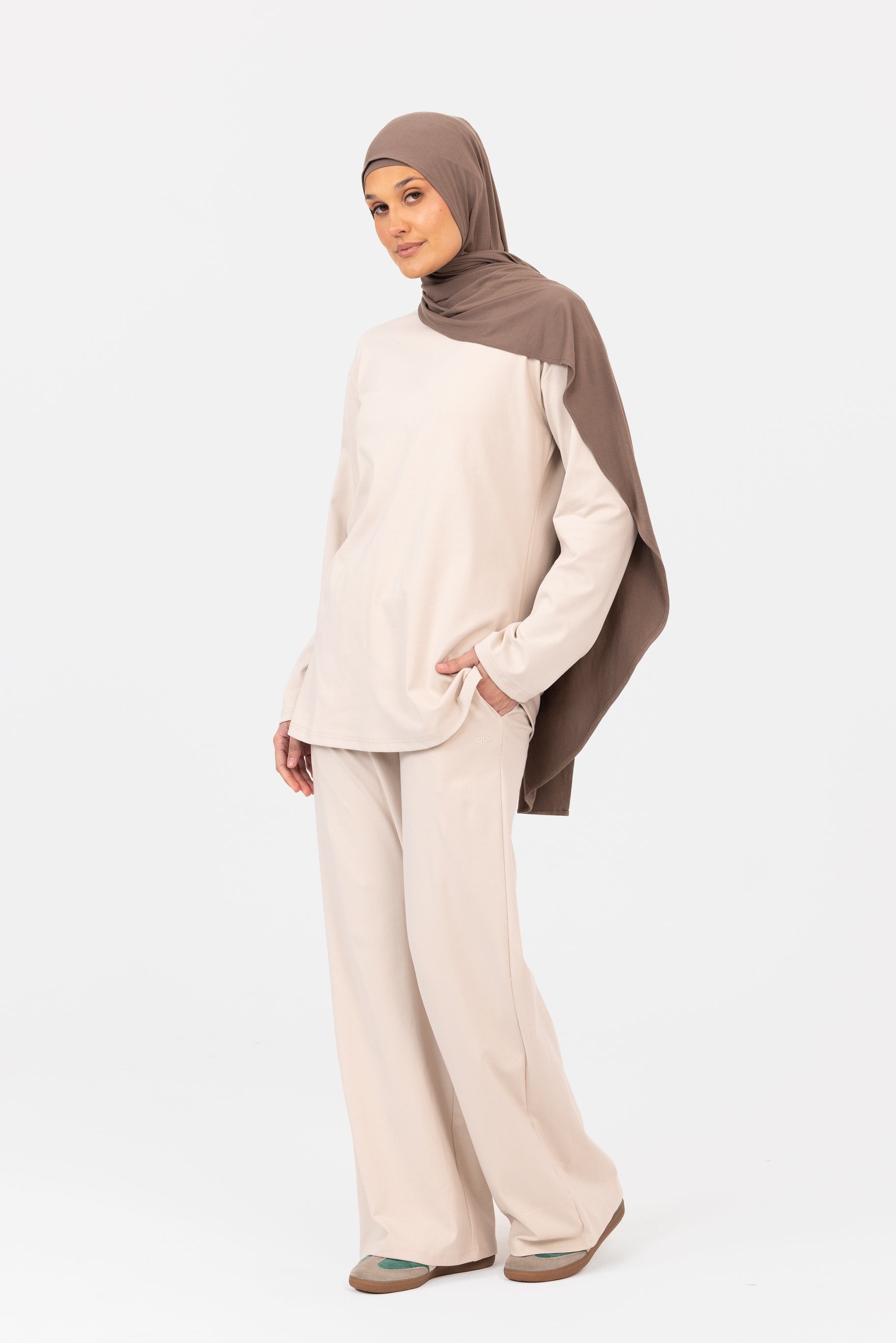 Everyday Wide Leg Pants - Stone