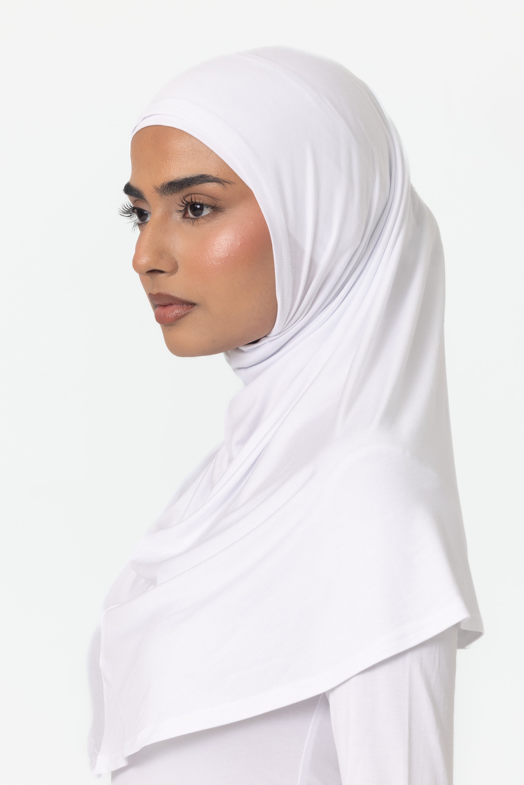 Womens 2pc Jersey Hijab - White