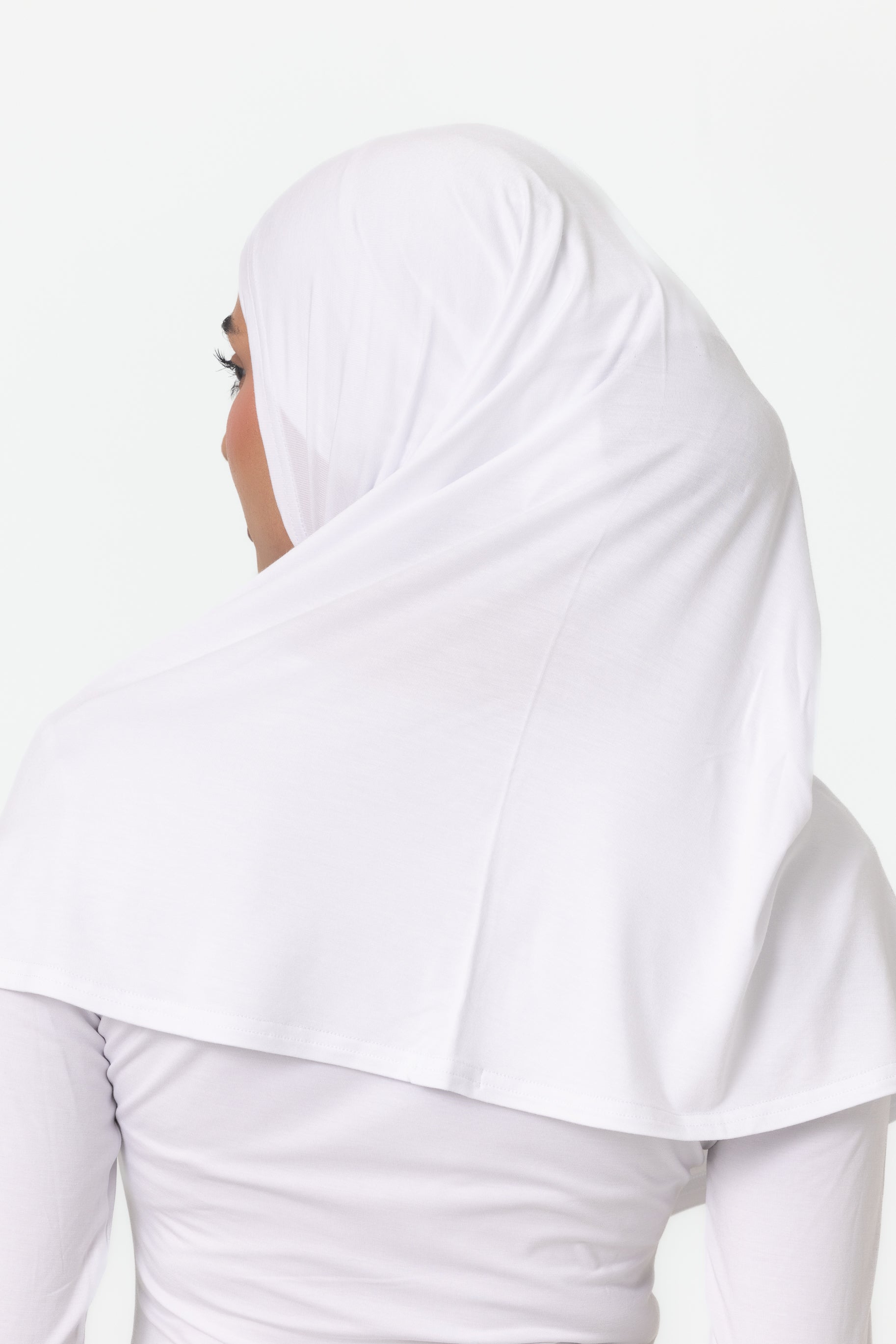 Womens 2pc Jersey Hijab - White